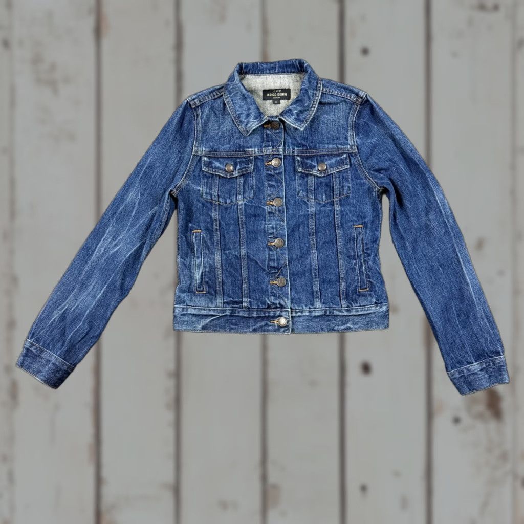 J.Crew J.CREW Denim Jacket Womens XS Blue Indigo Dark Wash Pockets 100% Cotton Jacket XS Womens Blue Denim Trucker Casual Classic Pockets Size XS / US 0-2 / IT 36-38 - 1 Thumbnail
