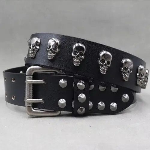 Japanese Brand × Vintage Skull Studded Punk Leather Cowboy Belts Size ONE SIZE - 3 Thumbnail