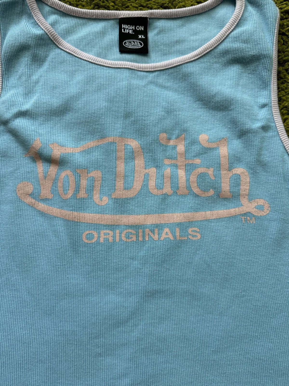 Christian Audigier × Vintage × Von Dutch Von Dutch Y2K vintage ribbed big logo tank top Size XL / US 12-14 / IT 48-50 - 2 Thumbnail