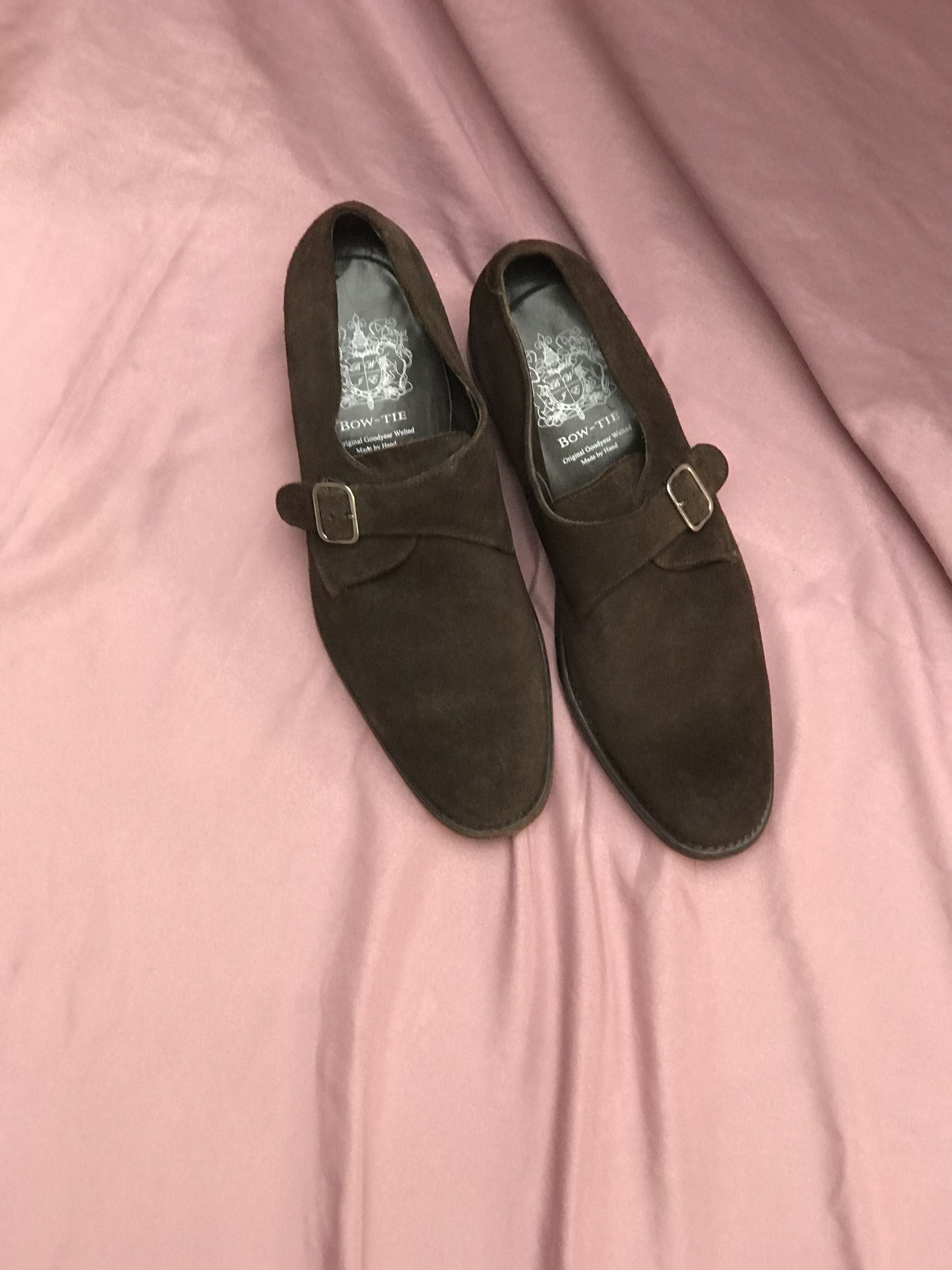 Other BOW-TIE SINGLE STRAP MONK SHOES DARK BROWN SUEDE Size US 10.5 / EU 43-44 - 3 Thumbnail