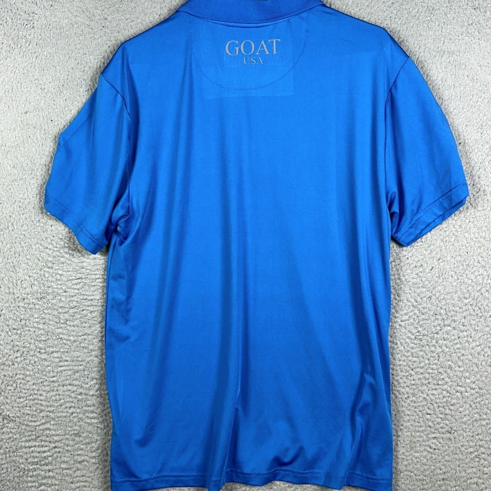 Vintage GOAT USA Polo Shirt Mens M Blue Short Sleeve Performance Golf Moisture Wicking Stretch Casual Activewear Size US M / EU 48-50 / 2 - 3 Thumbnail