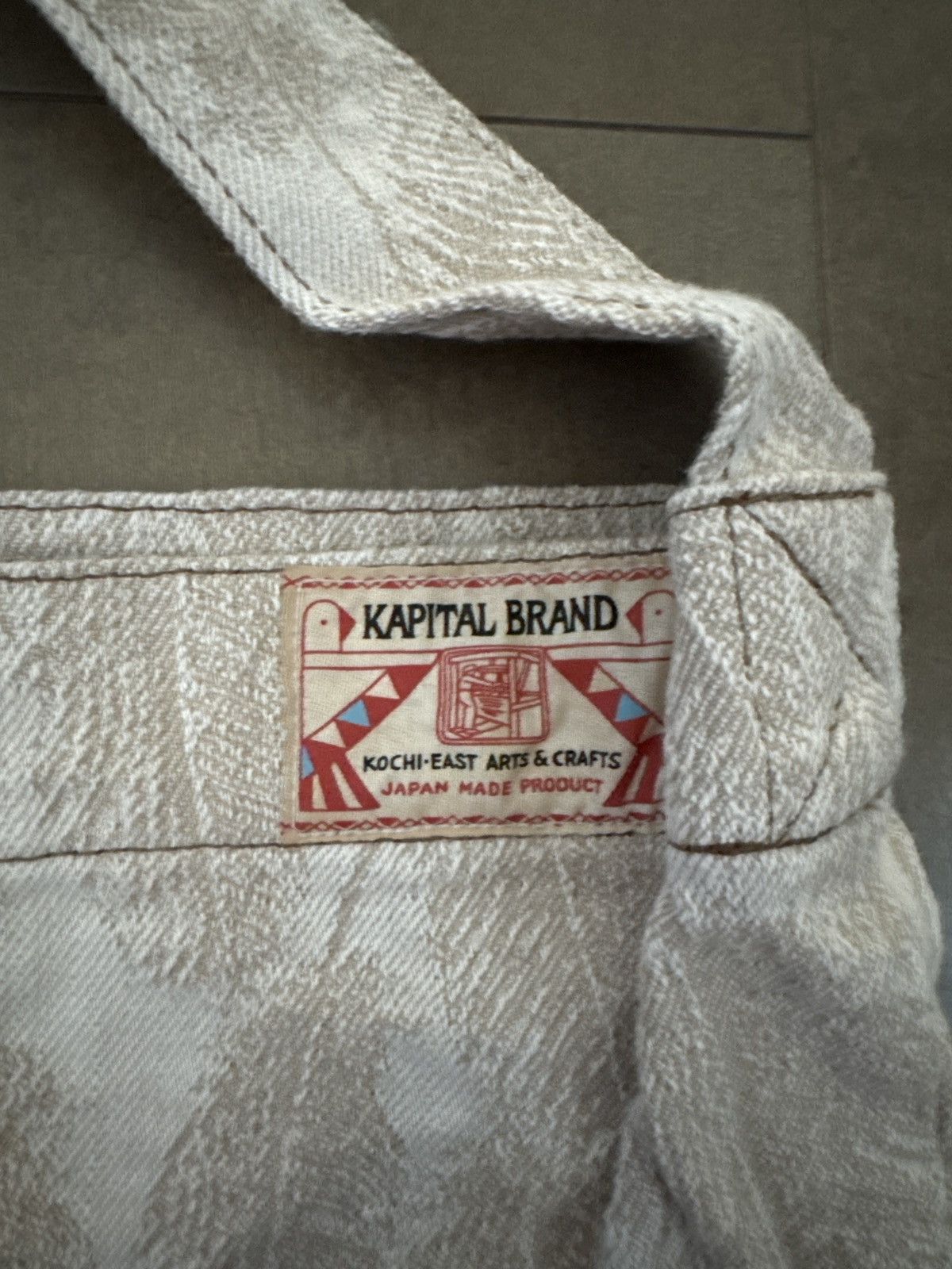 Kapital Kapital 12oz Feather White Denim Book Bag Size ONE SIZE - 4 Thumbnail