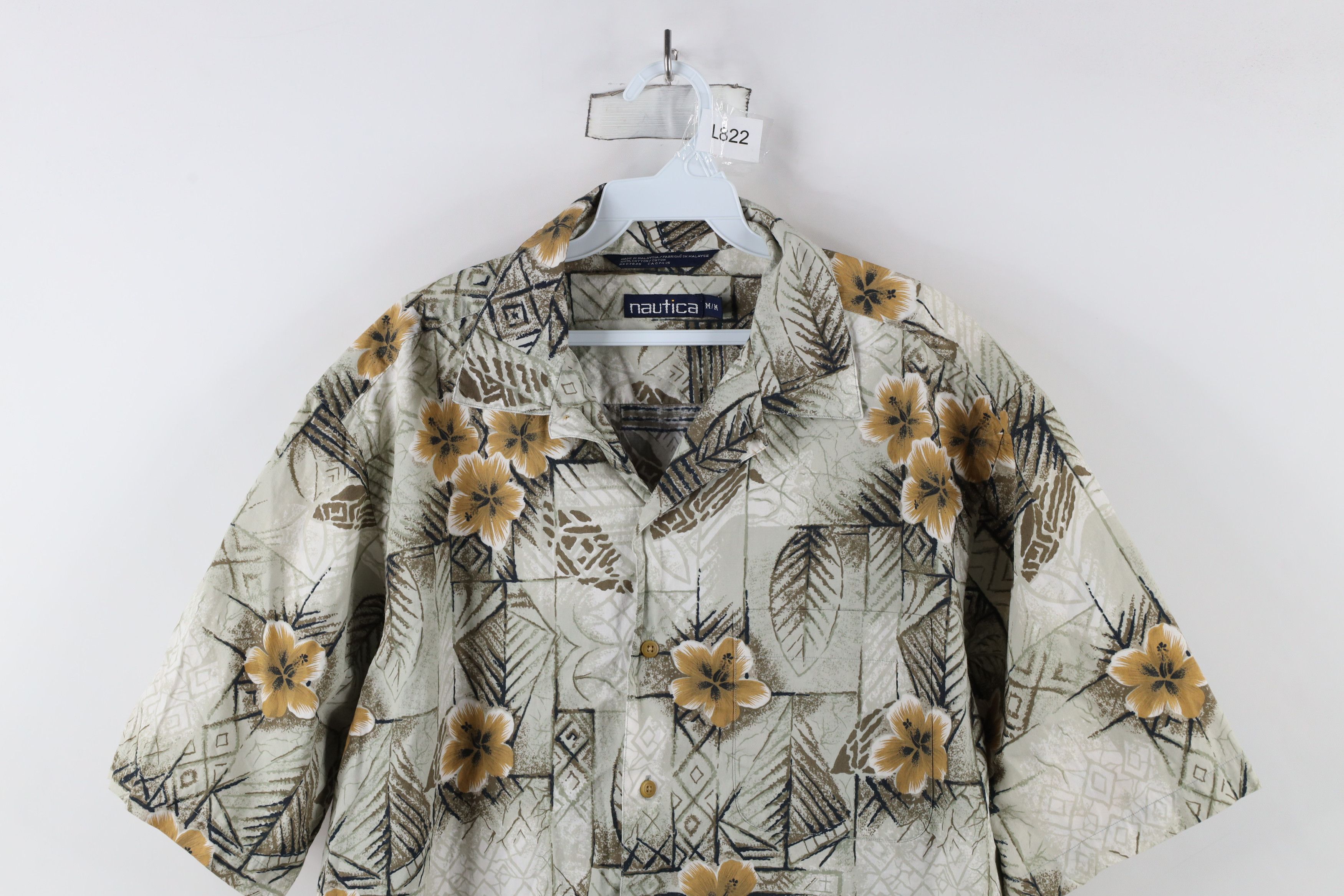 Nautica × Vintage Vintage 90s Nautica Geometric Camp Collar Button Shirt Size US M / EU 48-50 / 2 - 2 Thumbnail