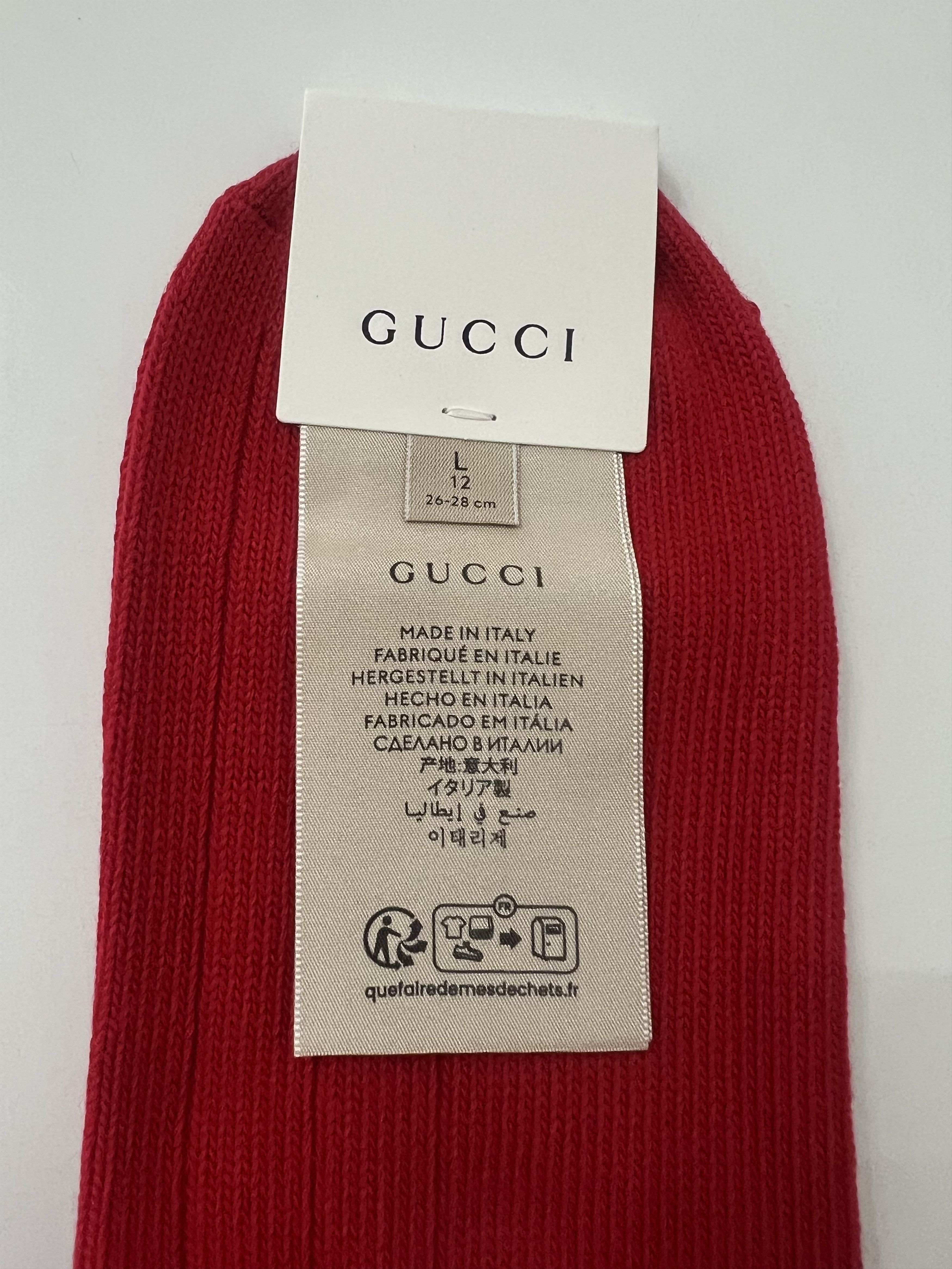 Gucci GUCCI - INTARSIA LOGO PRINT SOCKS, RED, SIZE L Size ONE SIZE - 2 Thumbnail