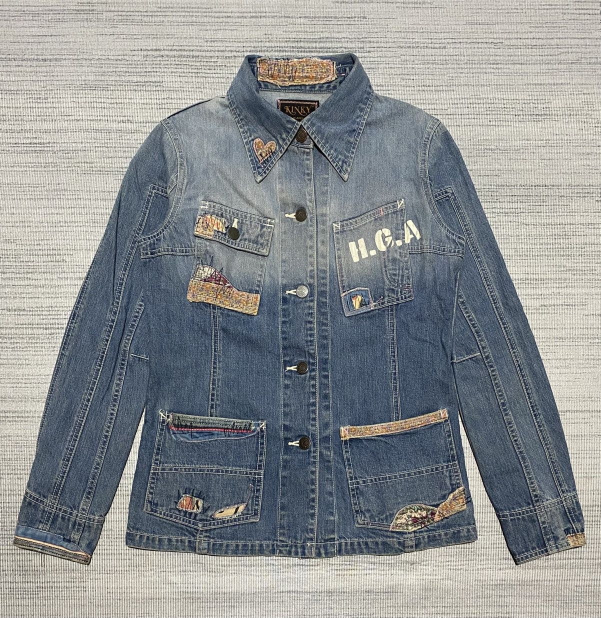 Hysteric Glamour Vintage Hysteric Glamour Distressed Patchwork Denim Jacket Size M / US 6-8 / IT 42-44 - 1 Thumbnail