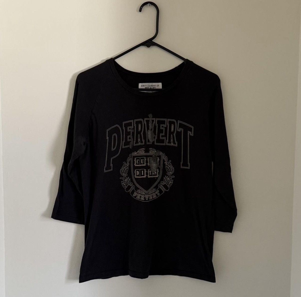 PEEL&LIFT Peel & Lift Black “Pervert” 3/4 Sleeve Shirt Size US M / EU 48-50 / 2 - 1 Thumbnail