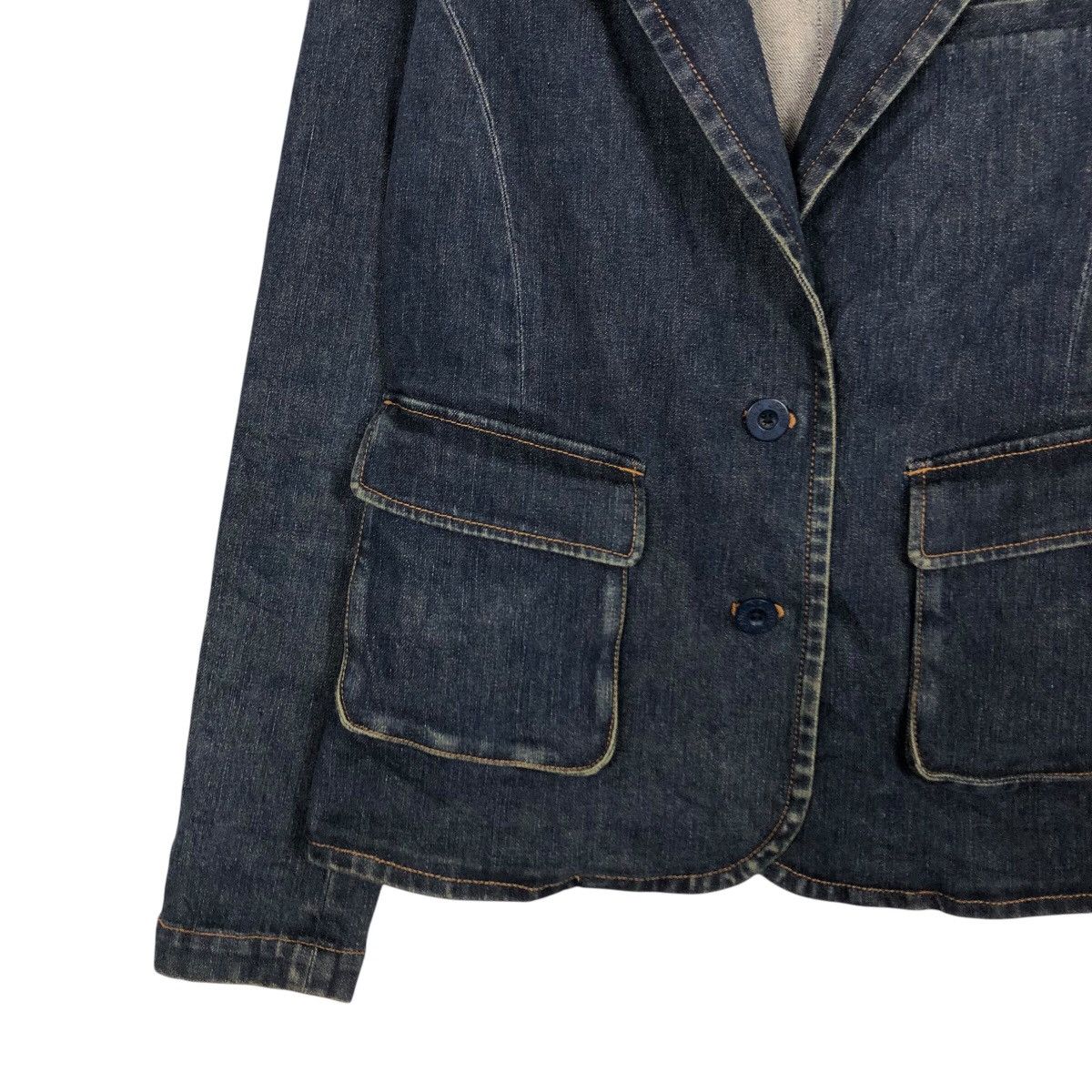 Japanese Brand × Ralph Lauren 📌Vintage Cropped Denim Biker Jacket Ralph Lauren Jeans Size L / US 10 / IT 46 - 5 Thumbnail