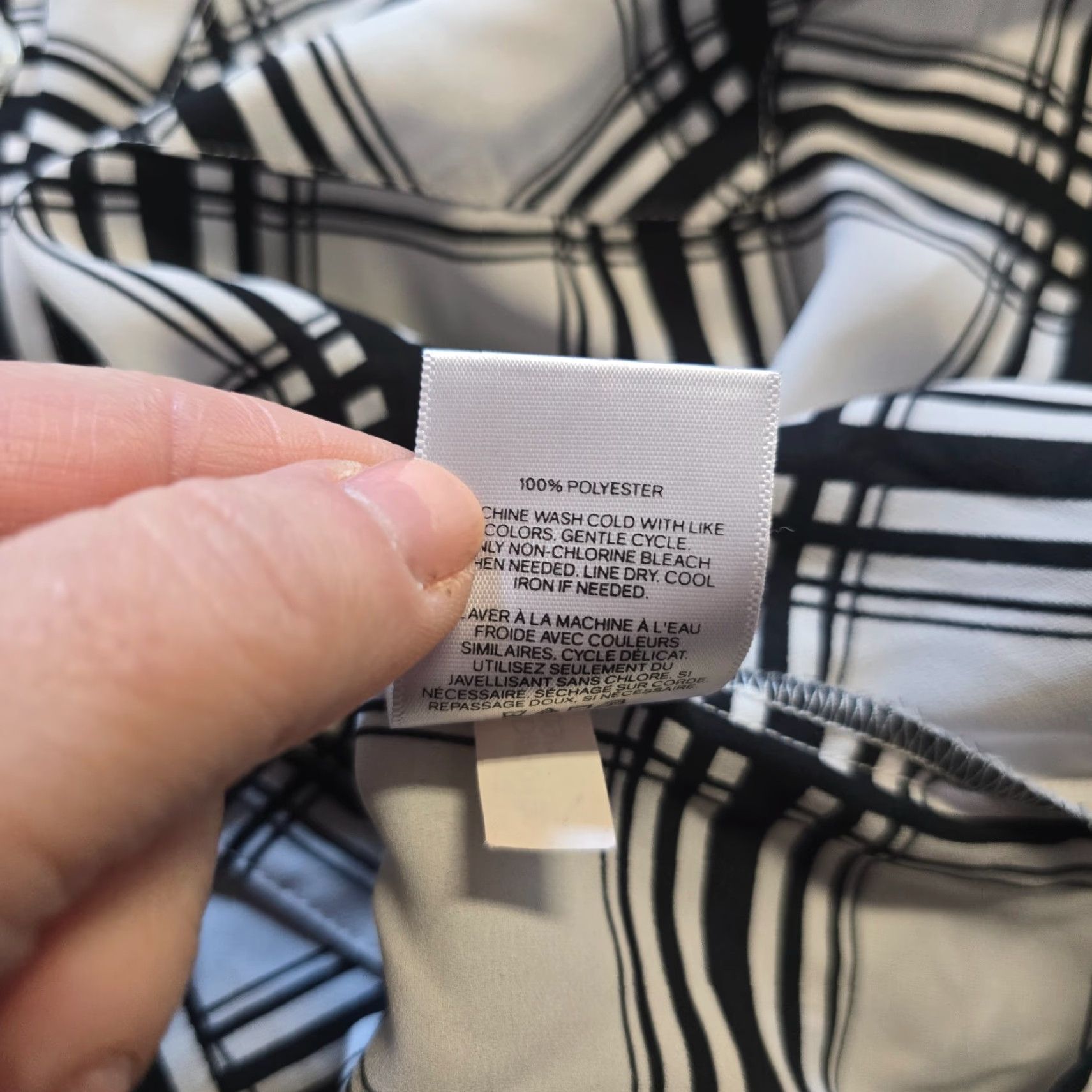 Express Express Blouse Womens Size L Black Plaid Portofino Sheer Button Career Casual Size L / US 10 / IT 46 - 7 Thumbnail