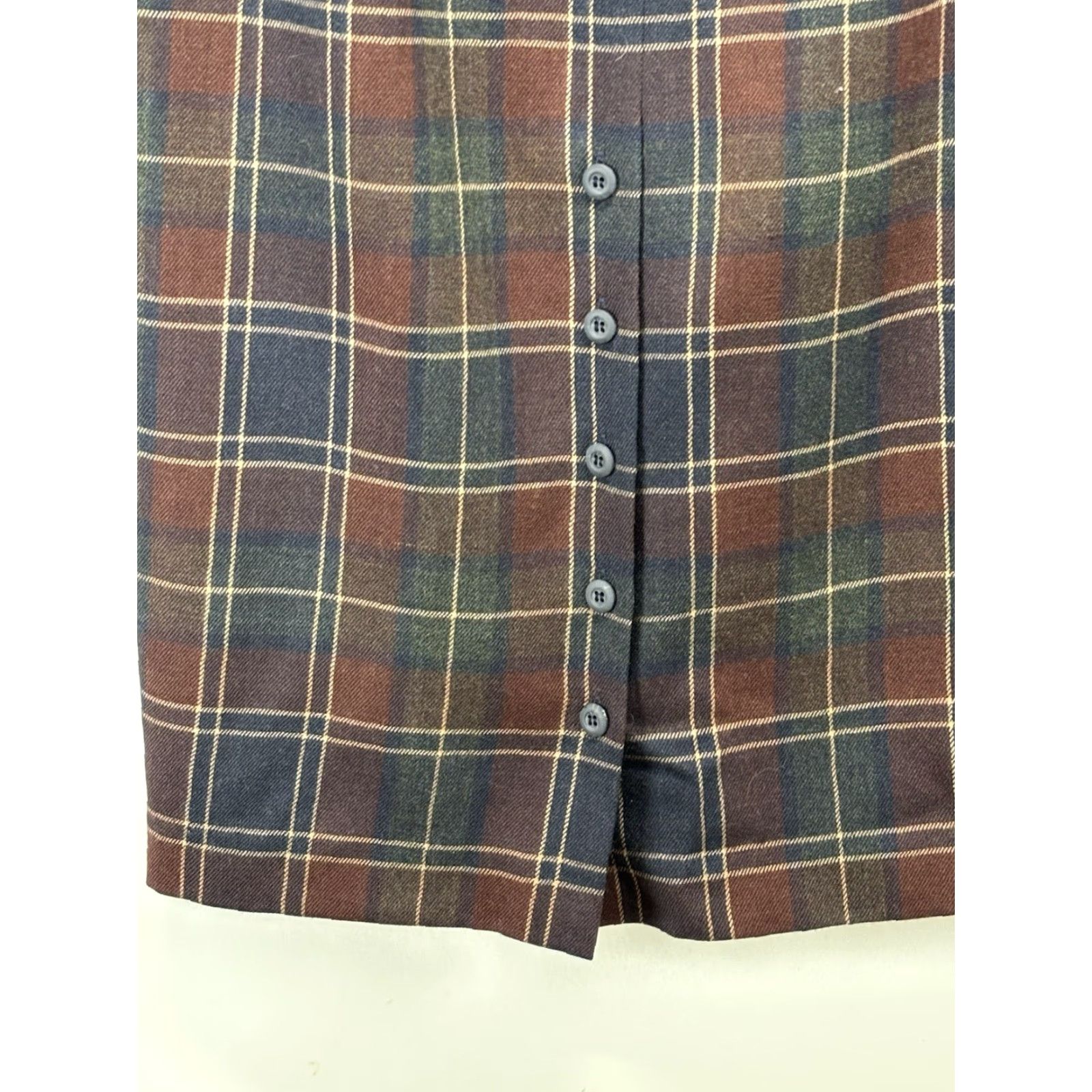 Charter Club VINTAGE Charter Club Wool Maxi Skirt Women’s 14 Plaid Button Up Slit Academia Old Money 90s College Preppy Womens Size 36" / US 14 / IT 50 - 4 Thumbnail