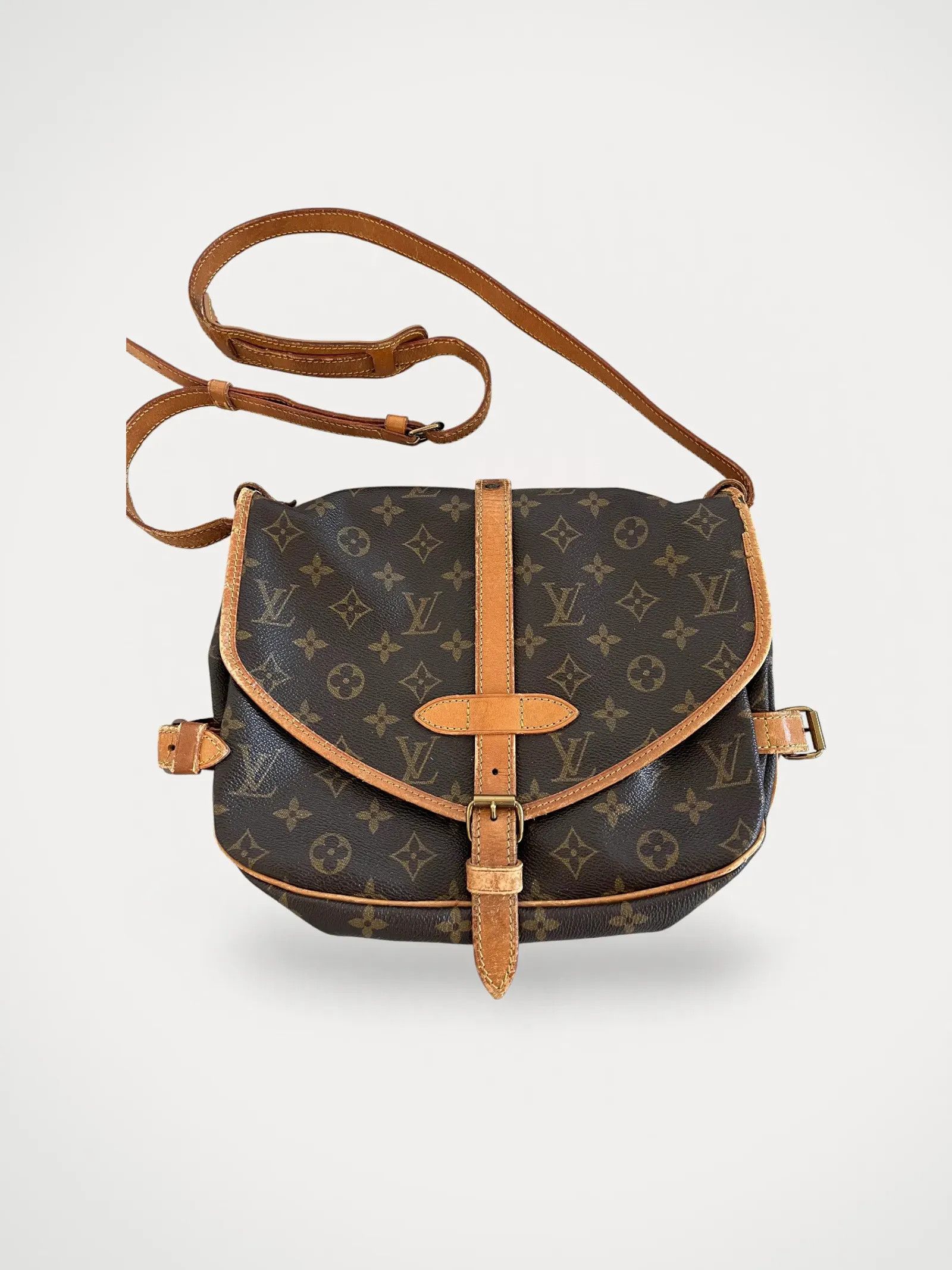 Louis Vuitton Saumur Monogram Crossbody Bag in Brown, Women's