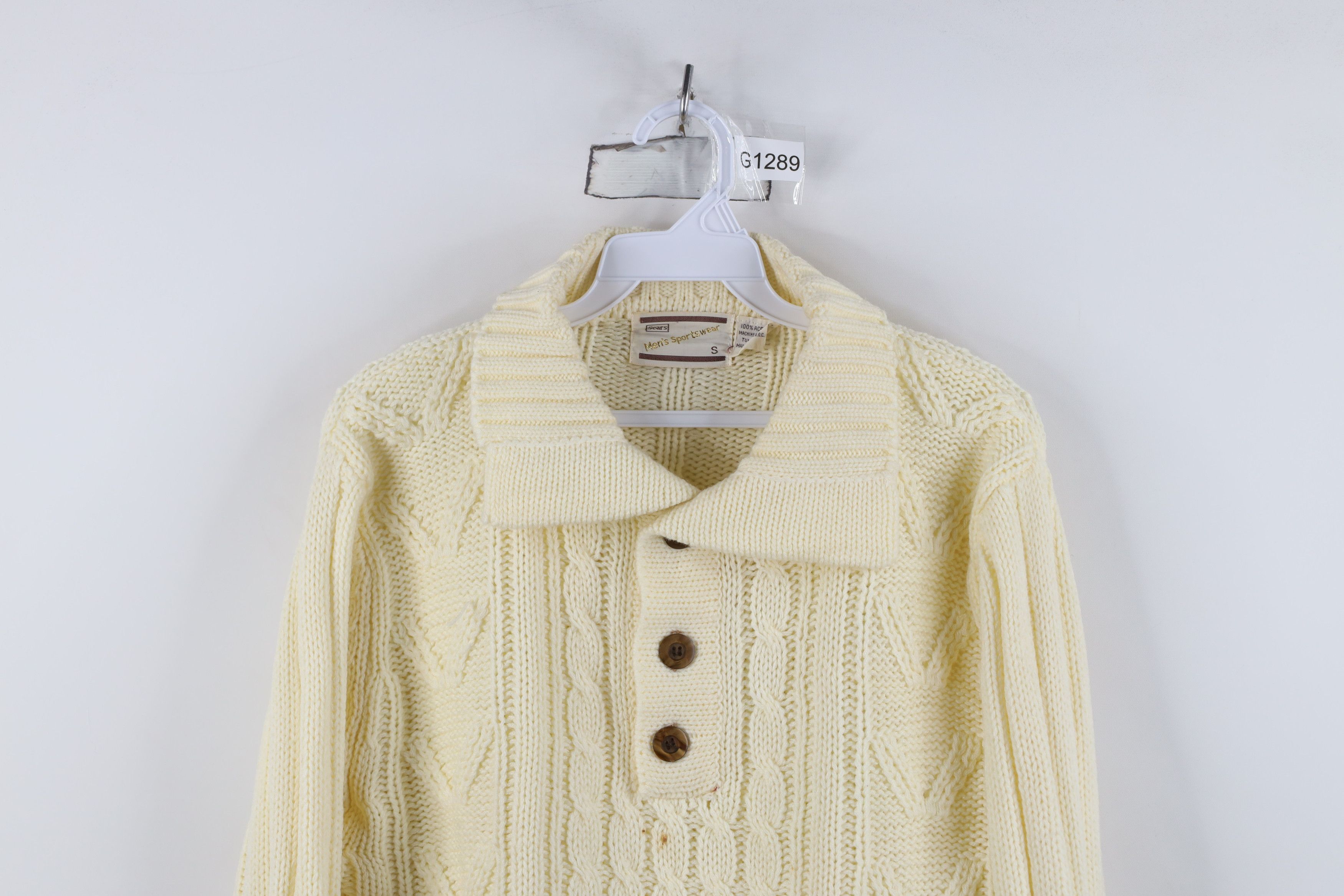 Vintage Vintage 70s Streetwear Fisherman Chunky Cable Knit Sweater Size US S / EU 44-46 / 1 - 2 Thumbnail