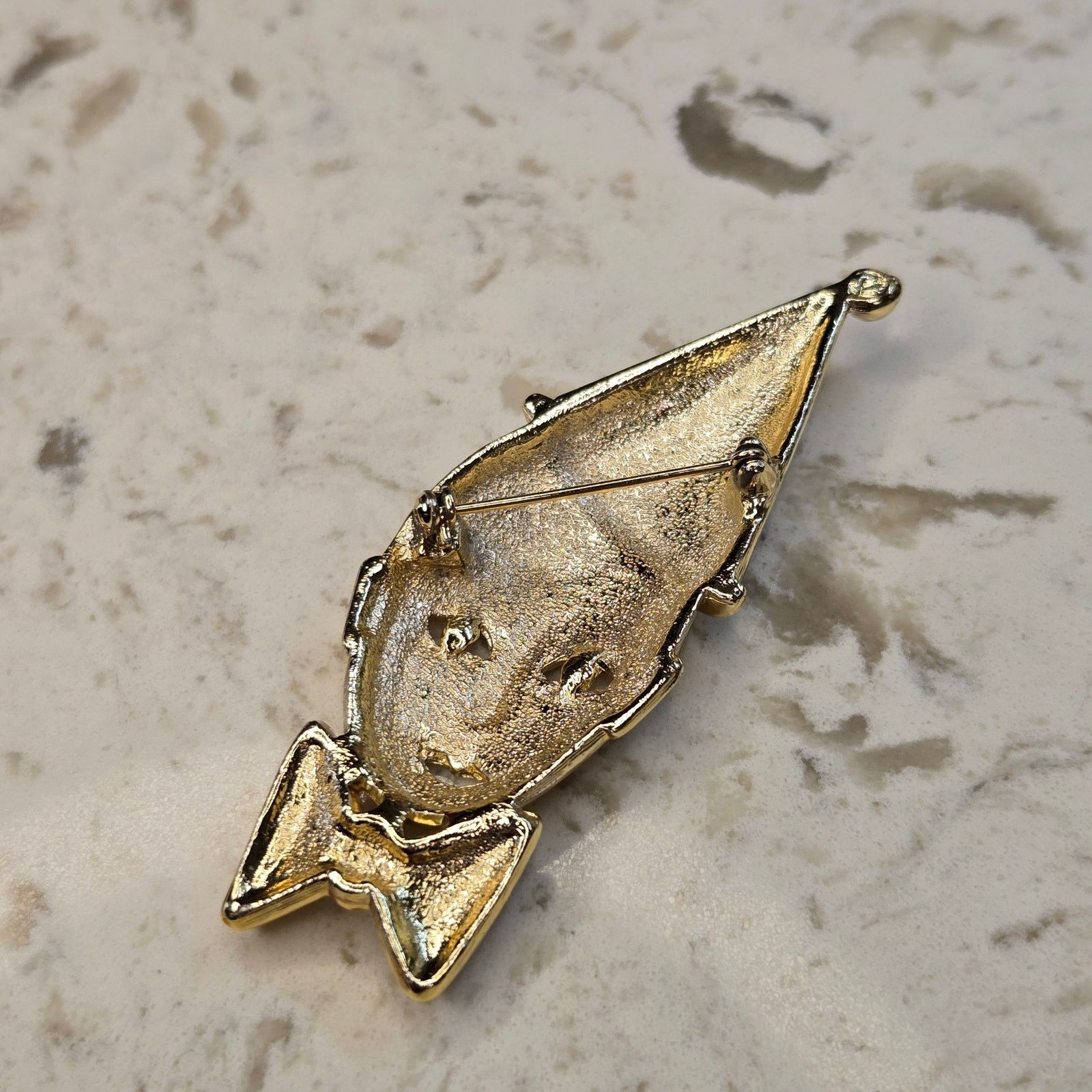 Vintage Vintage 1980s Pierrot Sad Clown Brooch, Art Deco Revival Size ONE SIZE - 9 Thumbnail
