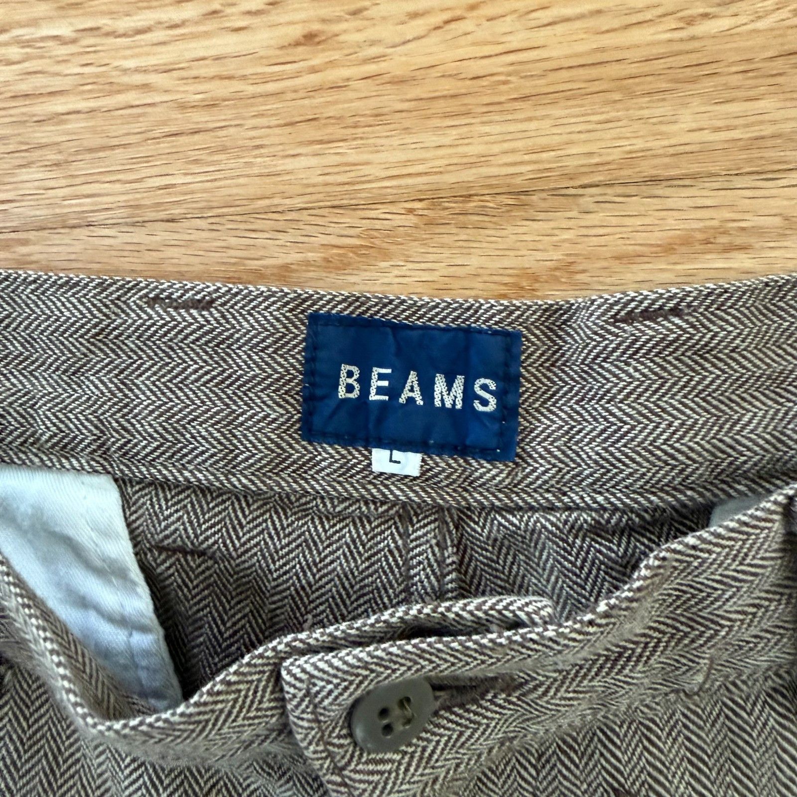 Beams Plus Beams Plus Tan Herringbone Woven Trousers Size US 32 / EU 48 - 2 Thumbnail