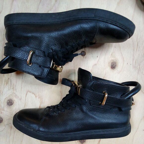 Buscemi Buscemi Shoes Sneakers Black Leather 42 Size US 11 / IT 41 - 2 Thumbnail