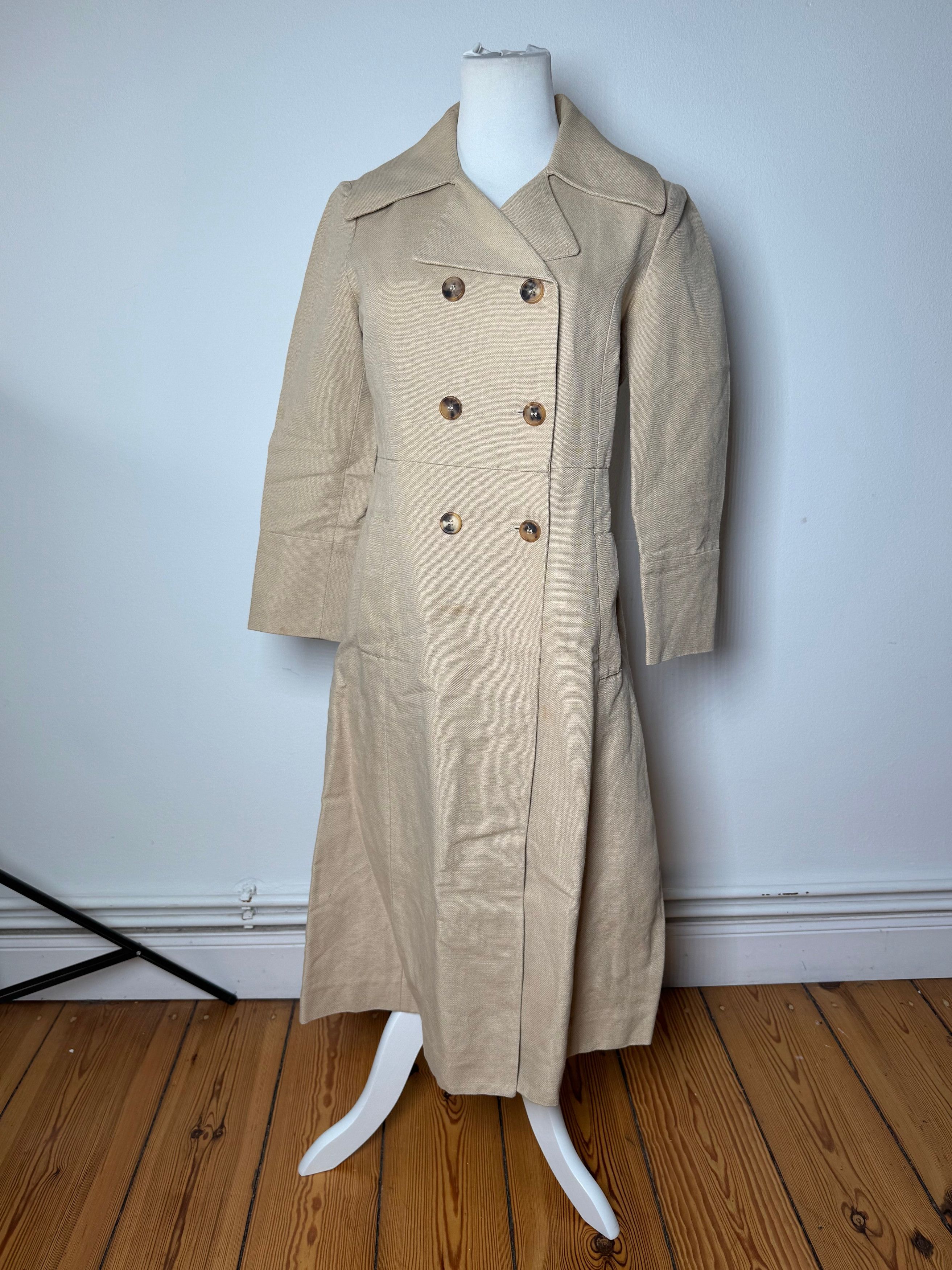 Marni Vintage Linen Trenchcoat Beige L Size L / US 10 / IT 46 - 1 Thumbnail