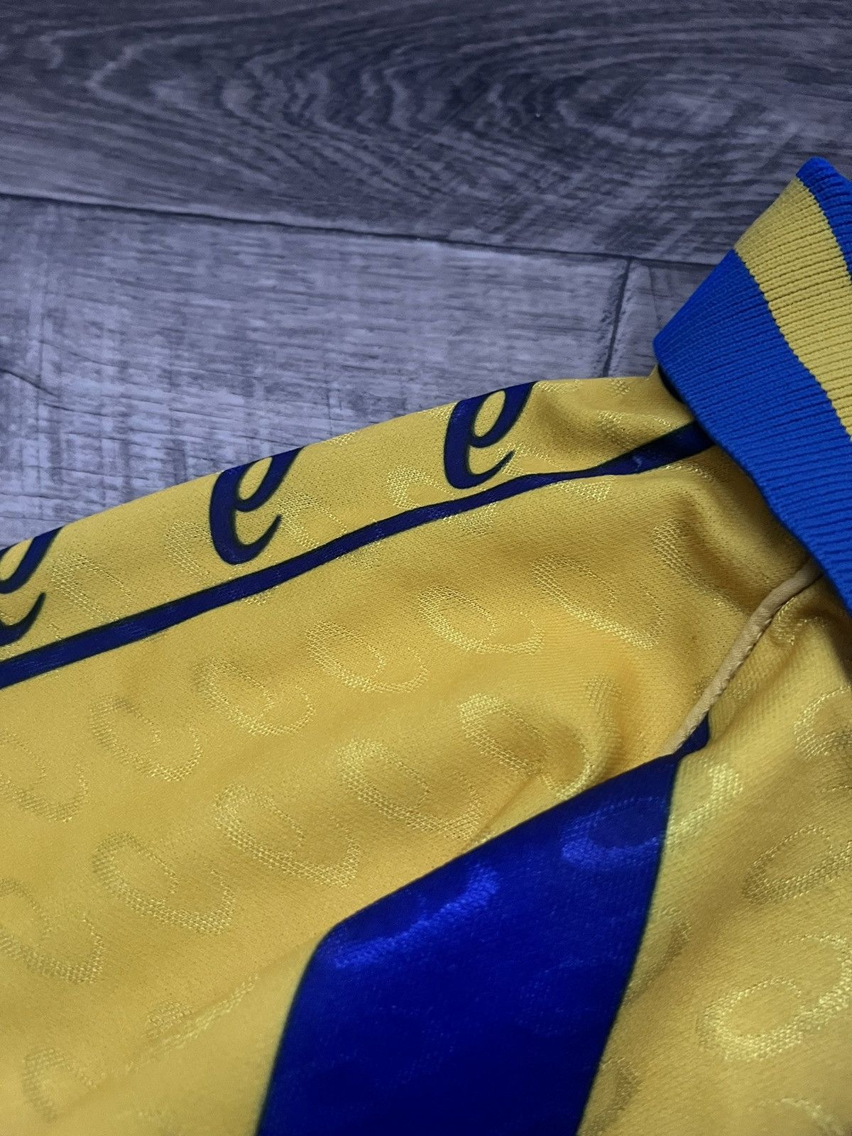 Asics Vintage Asics Monogram Longsleeve Jersey Yellow/Blue Size US XL / EU 56 / 4 - 7 Thumbnail