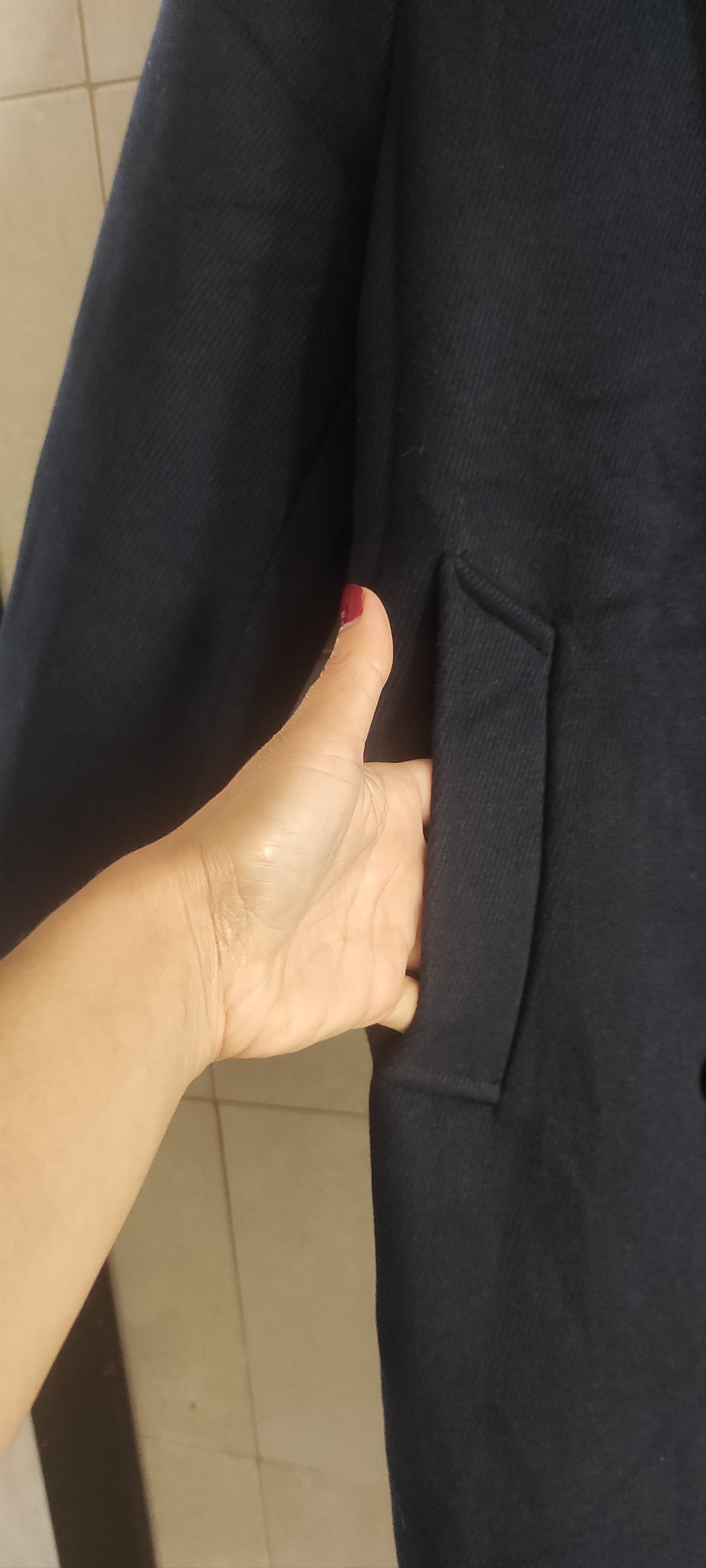 AMI Paris Double-Breasted Wool Mens Coat Navy Blue