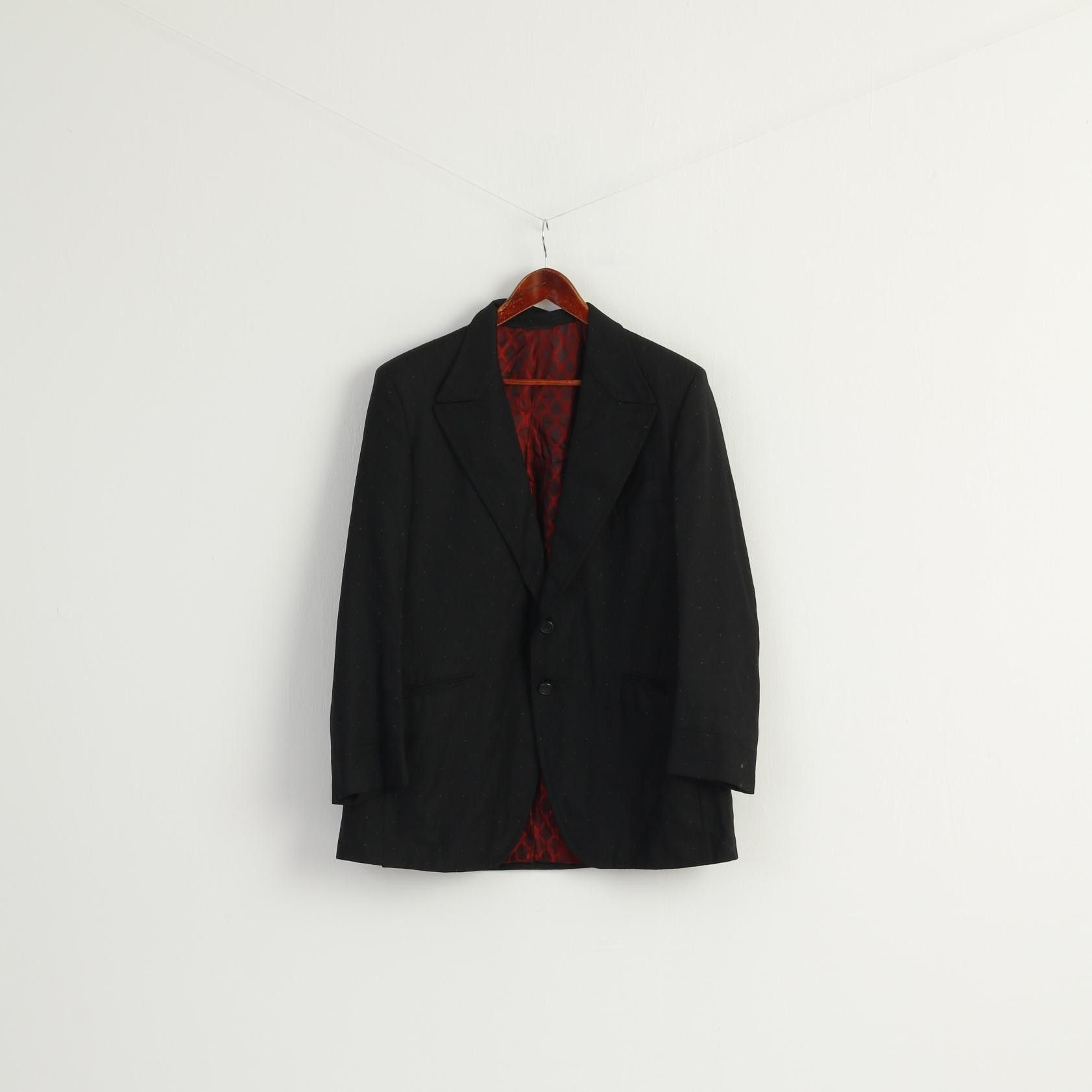 Vintage Louis Roth Men 43 Blazer Black Dots Vintage Cuzzens 7596 Size 42R - 2 Thumbnail