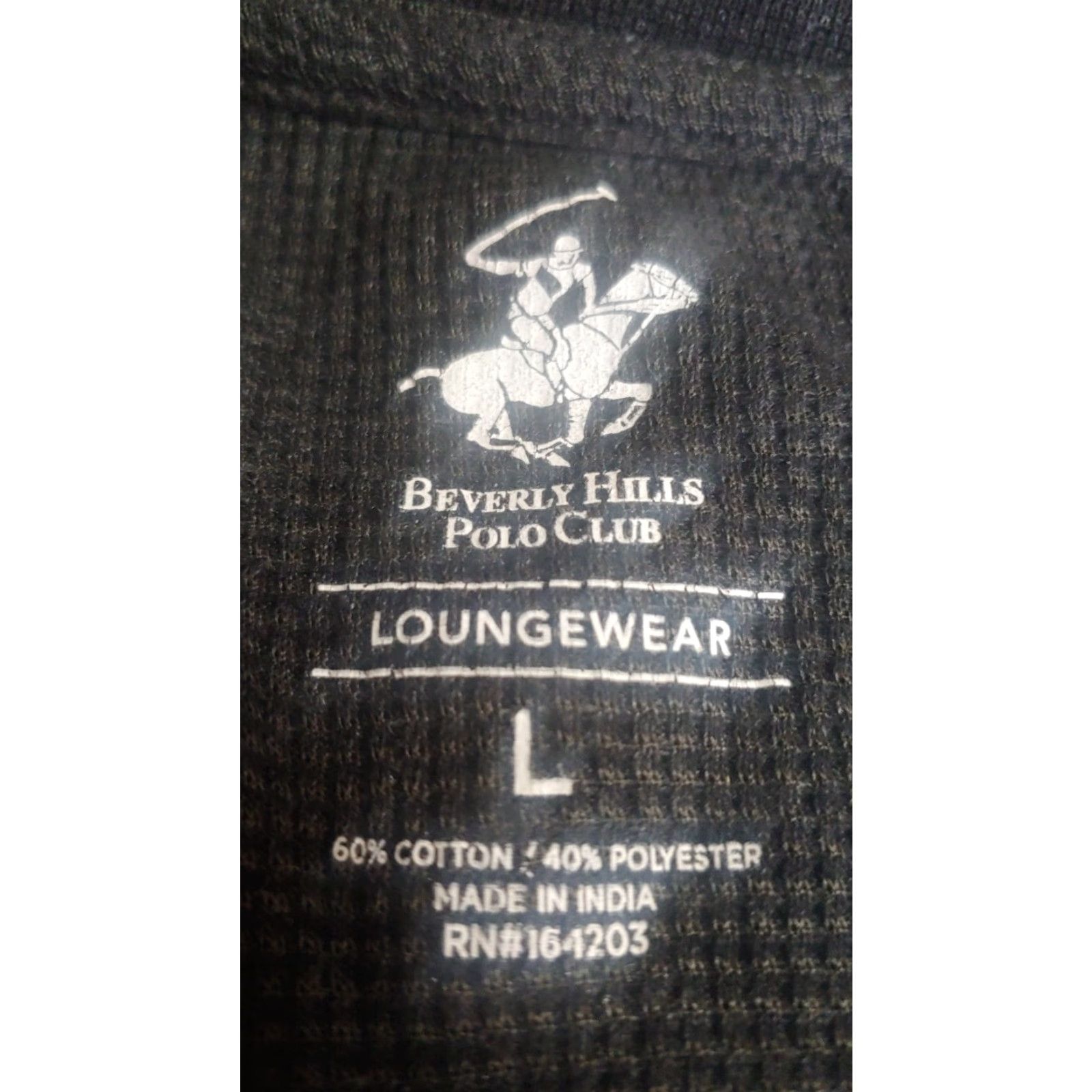Beverly Hills Polo Club Beverly Hills Polo Club Loungewear Top Mens L Crew Neck Pullover Gray Gray Cotton Blend Logo Loungewear Top Mens L Size US L / EU 52-54 / 3 - 3 Thumbnail