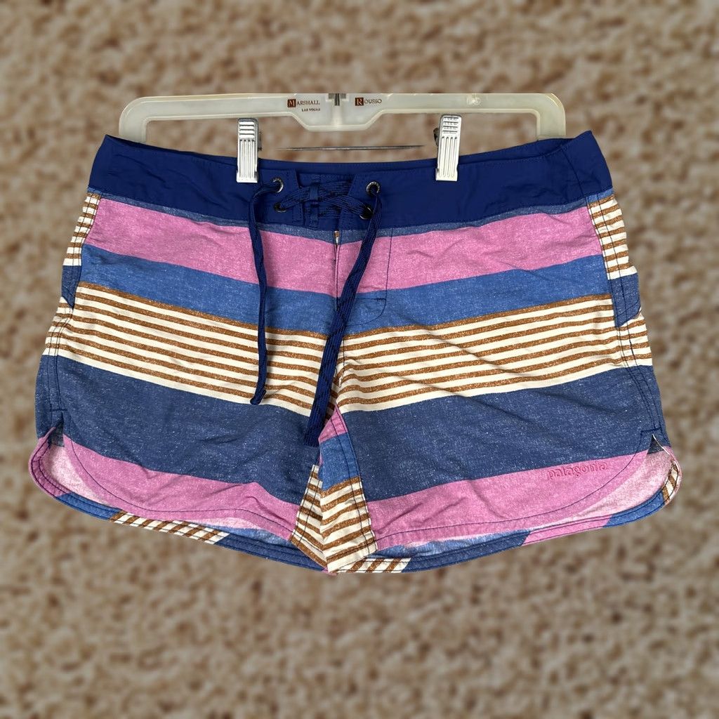 Patagonia Patagonia Skimmer Shorts Womens 2 Pink Blue Striped Board Swim Beach Quick Dry Size 26" / US 2 / IT 38 - 1 Thumbnail
