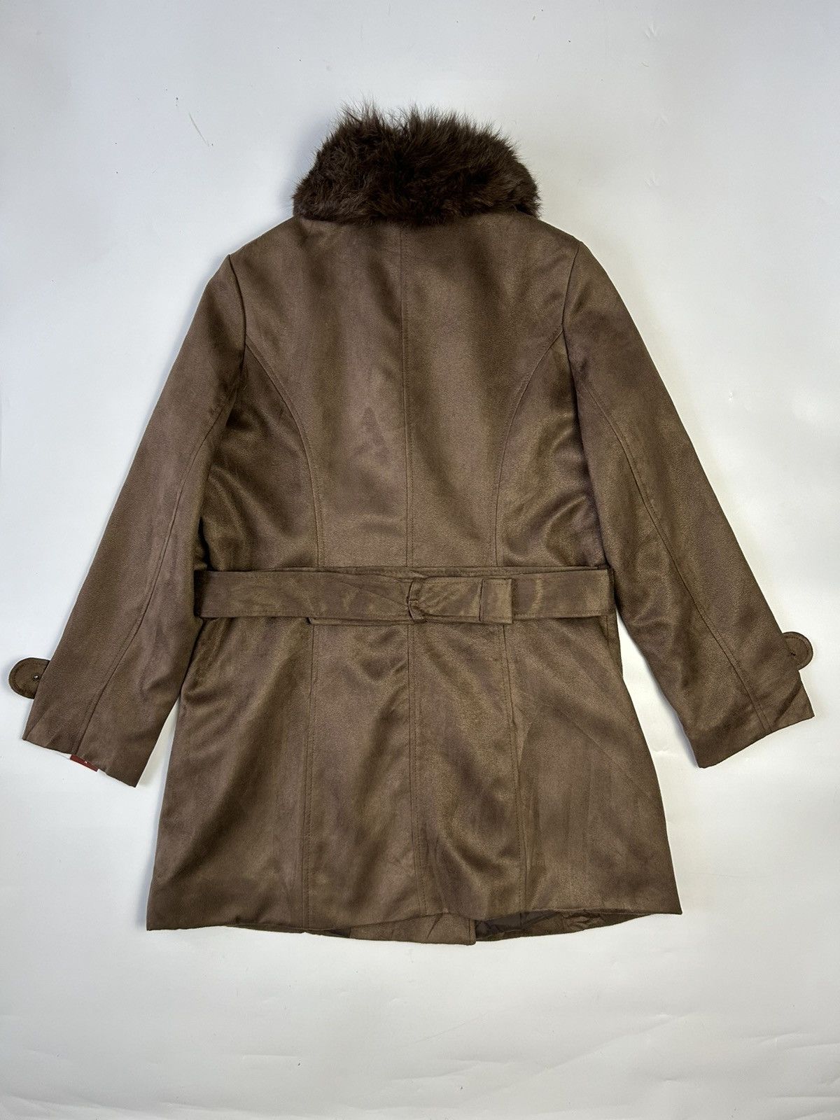Japanese Brand WELLEL DOUBLE BREAST FAUX FUR LONG JACKET Size ONE SIZE - 4 Thumbnail