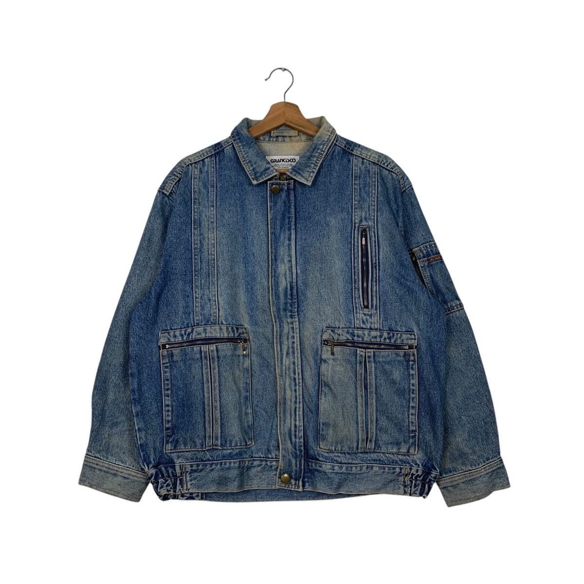 Japan Rags Vintage 90's GRANCISCO Washed Blue Denim Jacket #2733-C123 Size US L / EU 52-54 / 3 - 1 Thumbnail