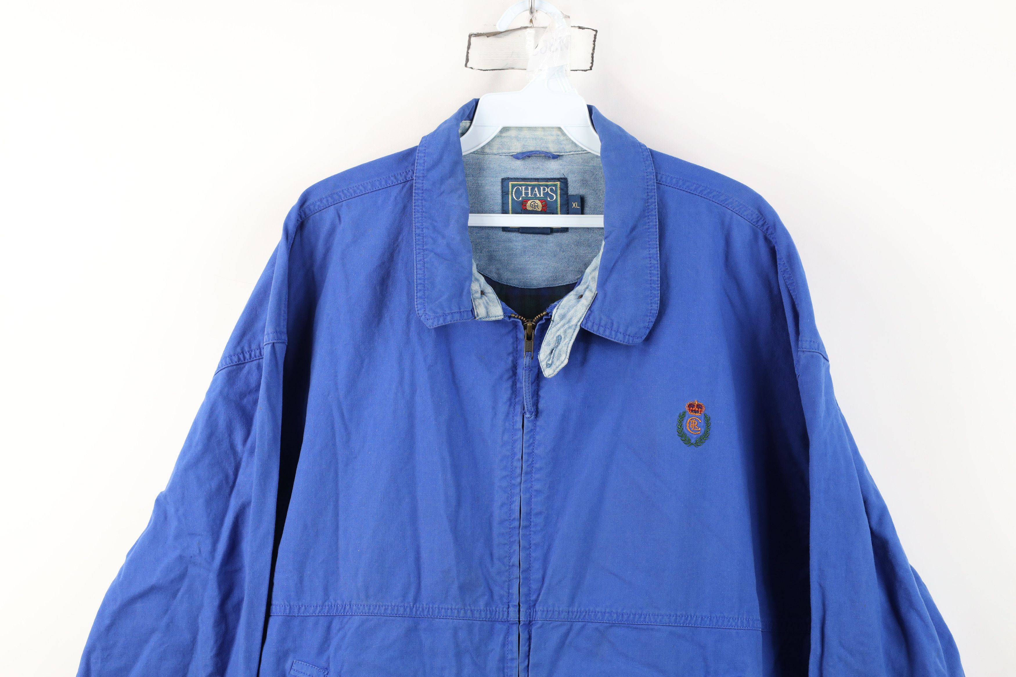 Ralph Lauren Vintage 90s Chaps Ralph Lauren Crest Cafe Bomber Jacket Blue Size US XL / EU 56 / 4 - 2 Thumbnail