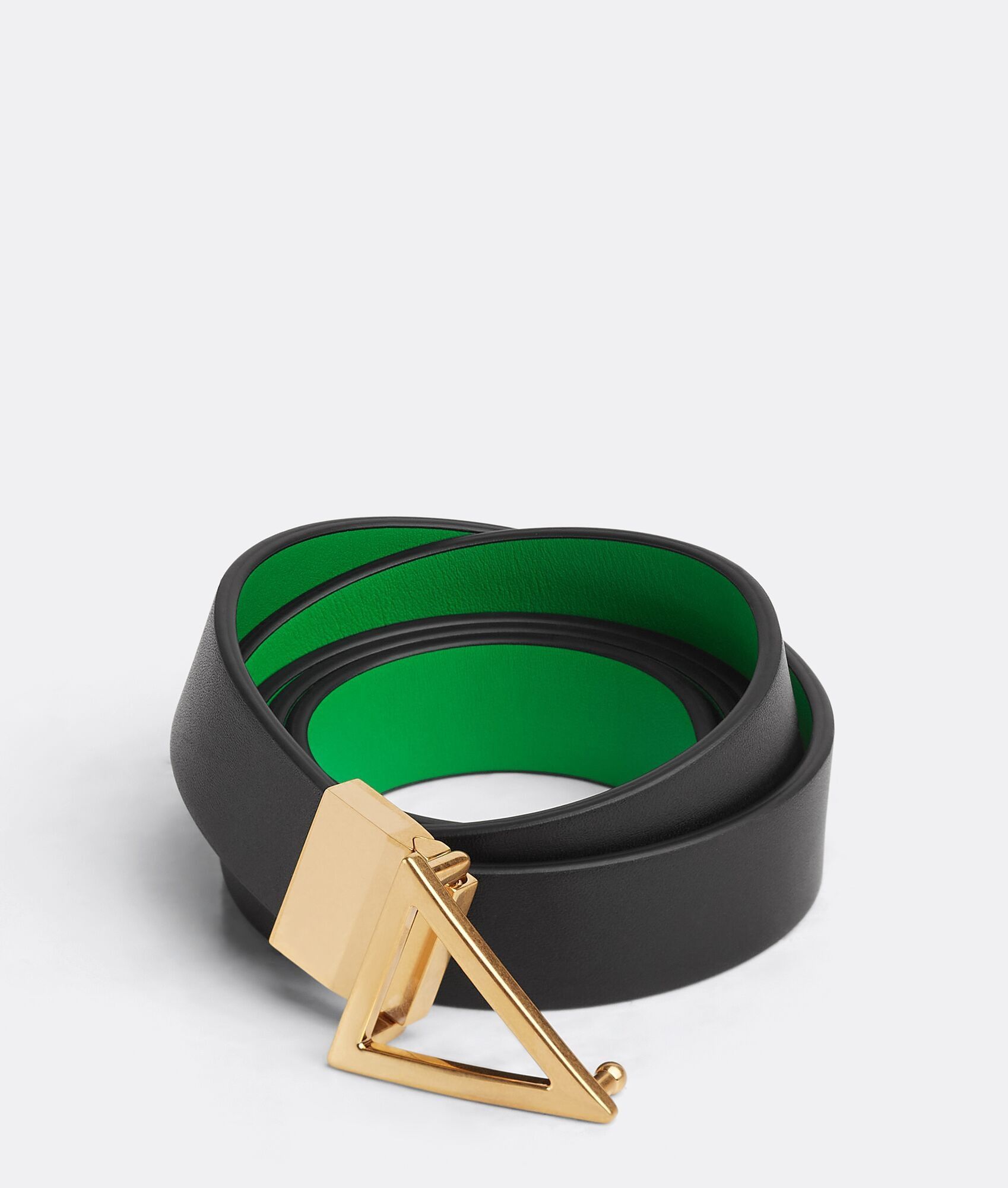 Bottega Veneta o1n1vont0425 Size: 75 / Triangle Belt in Black/Parakeet Size ONE SIZE - 1 Thumbnail