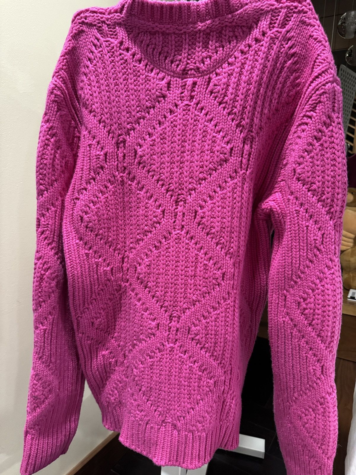 Valentino NWT Valentino Pink PP Wool Knit Sweater Size US L / EU 52-54 / 3 - 3 Thumbnail