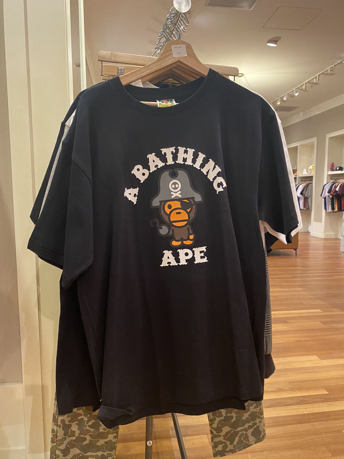 image of Bape Pirate Logo Tee in Black, Men's (Size XL)