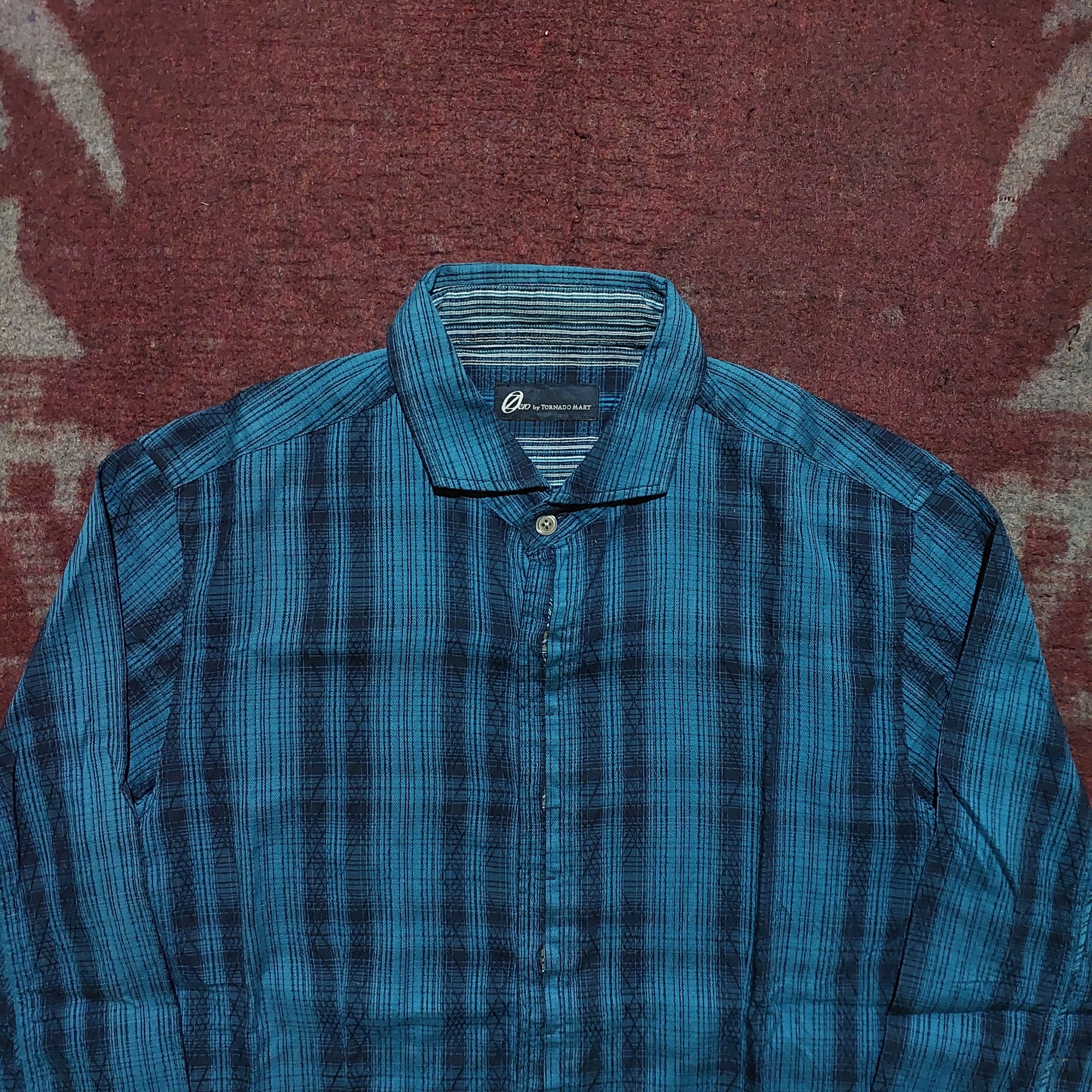 Tornado Mart Zero by Tornado Mart blue stripes button up L/s shirt Size US L / EU 52-54 / 3 - 3 Thumbnail