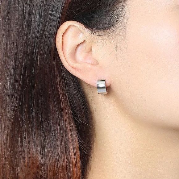 Other Classic Stainless Steel Small Hoop Earring Size ONE SIZE - 2 Thumbnail