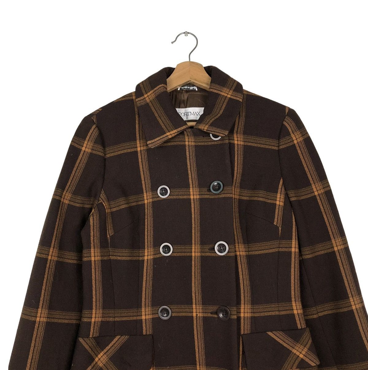 Vintage 🔥LONG JACKET WOOL SPORTMAX MADE IN ITALY TARTAN DESIGN Size M / US 6-8 / IT 42-44 - 2 Thumbnail
