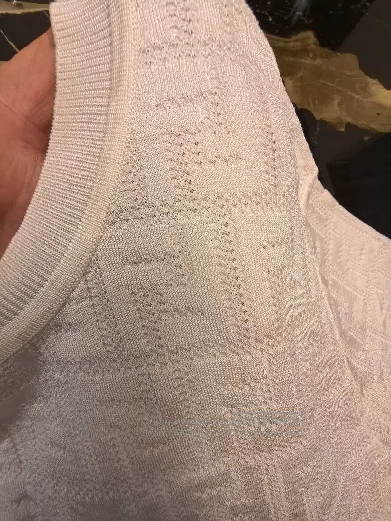 Fendi Fendi White Monogram Knit Short Sleeve Size M / US 6-8 / IT 42-44 - 5 Thumbnail