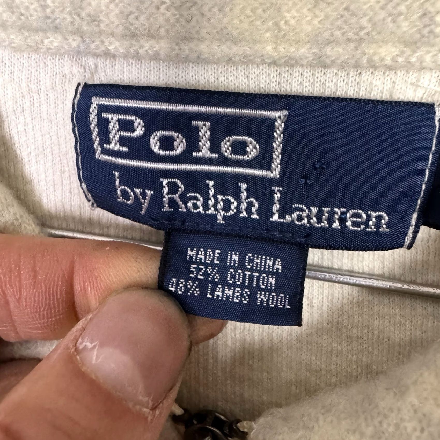 Polo Ralph Lauren VINTAGE Polo Ralph Lauren Sweater Mens 2XL Gray Lambswool Jumper Pullover 1/4 Zip Knit Wool Military? Size US XXL / EU 58 / 5 - 7 Thumbnail