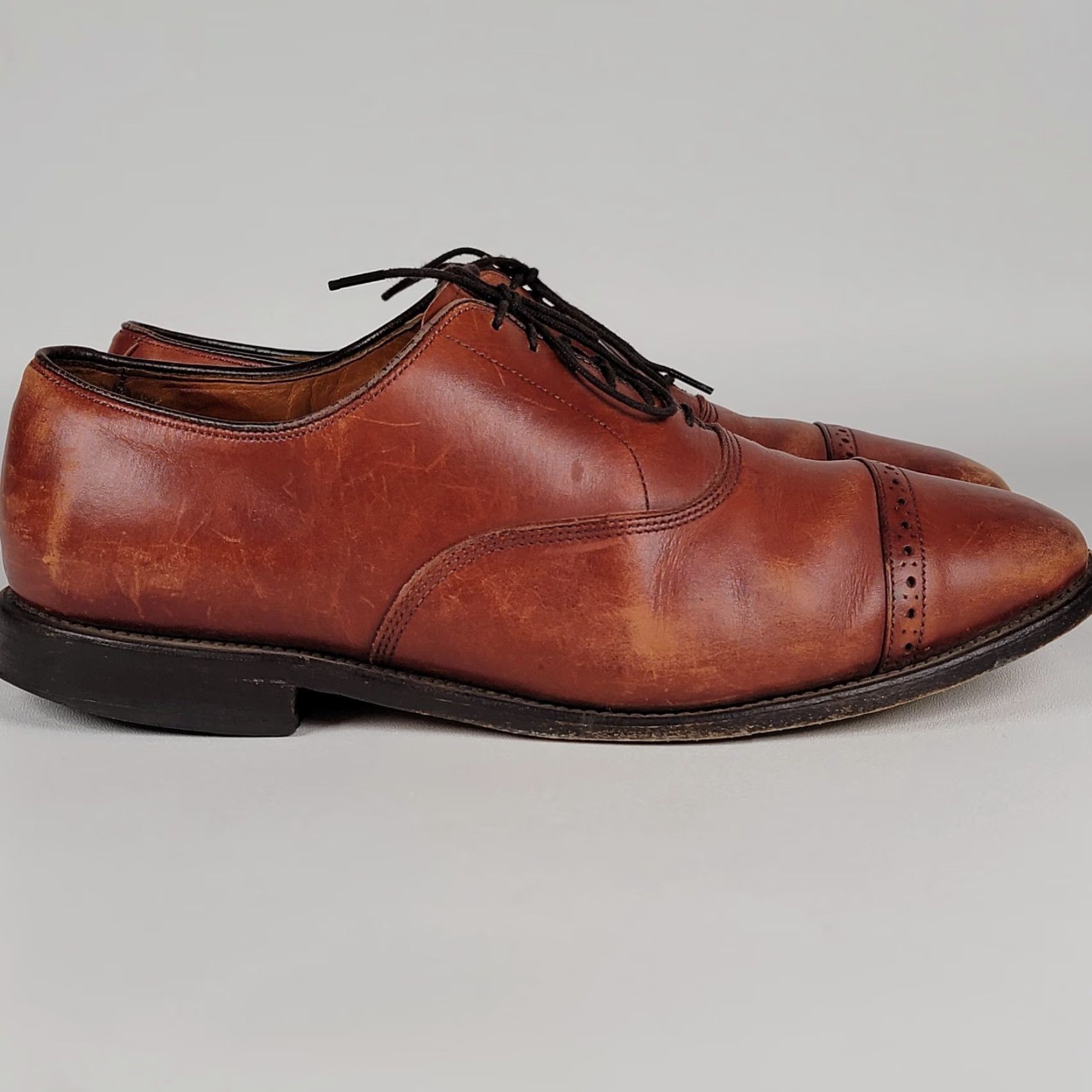 Allen Edmonds Allen Edmonds Byron Cap Toe Oxford Dress Shoes Brown US Size 10 D Men Leather Shoes Size ONE SIZE - 2 Thumbnail
