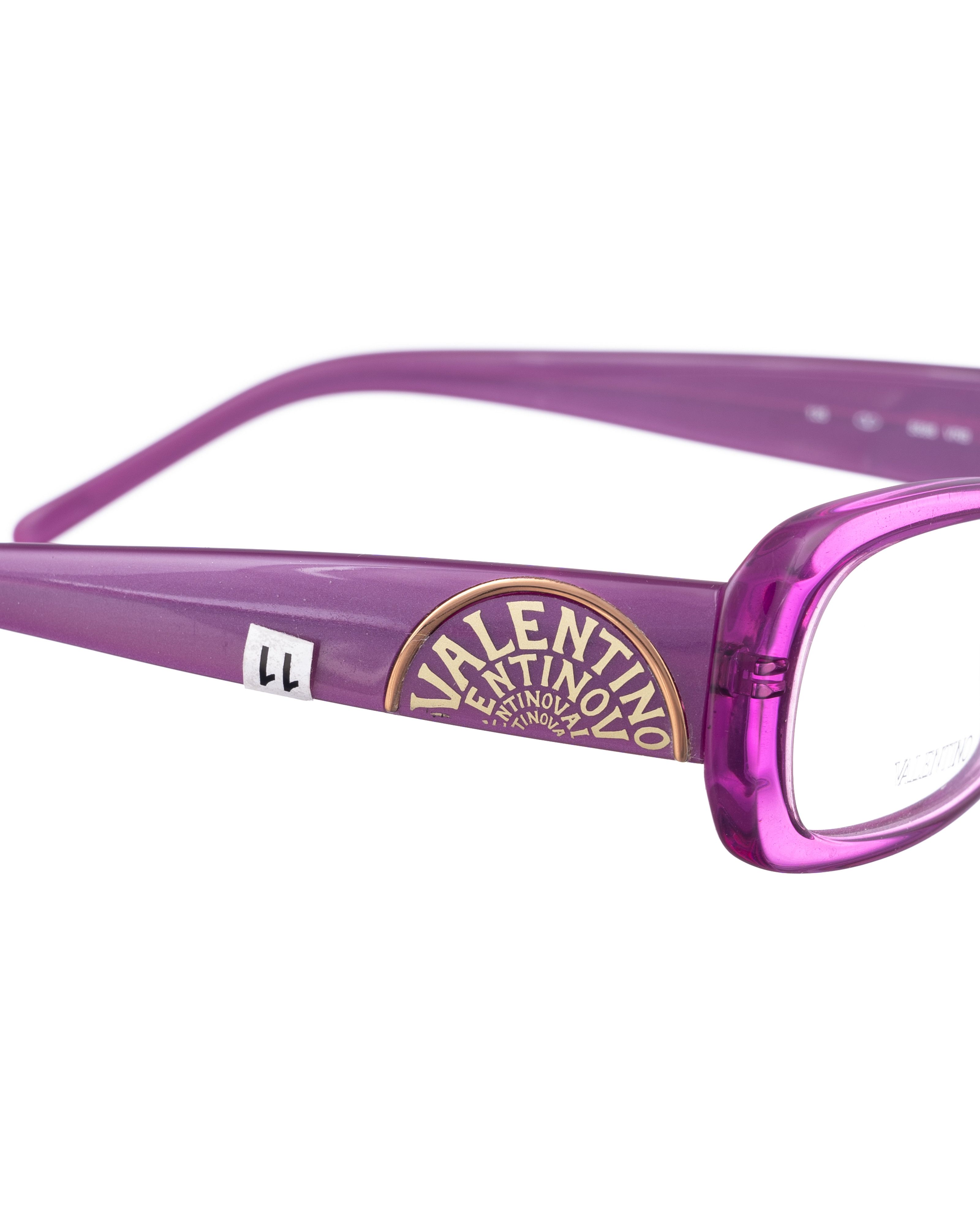 Valentino Valentino '90s Violet Magenta Clear Plastic Glasses Size ONE SIZE - 3 Thumbnail