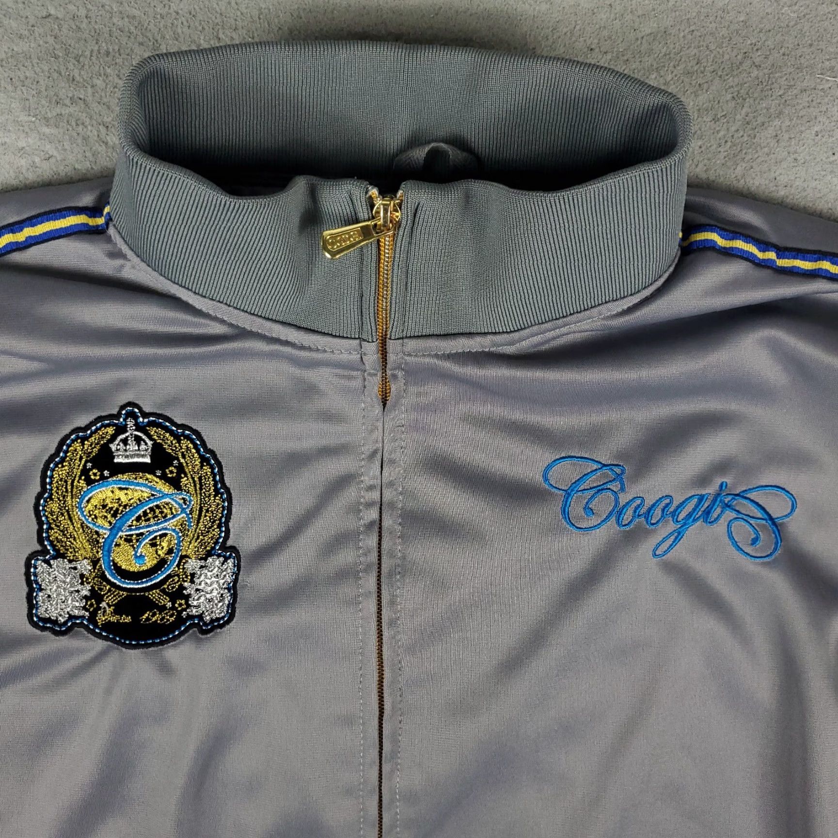 Coogi COOGI Jacket Mens 2XL Gray Full Zip Up Track Sweater Sweatshirt Size US XXL / EU 58 / 5 - 2 Thumbnail