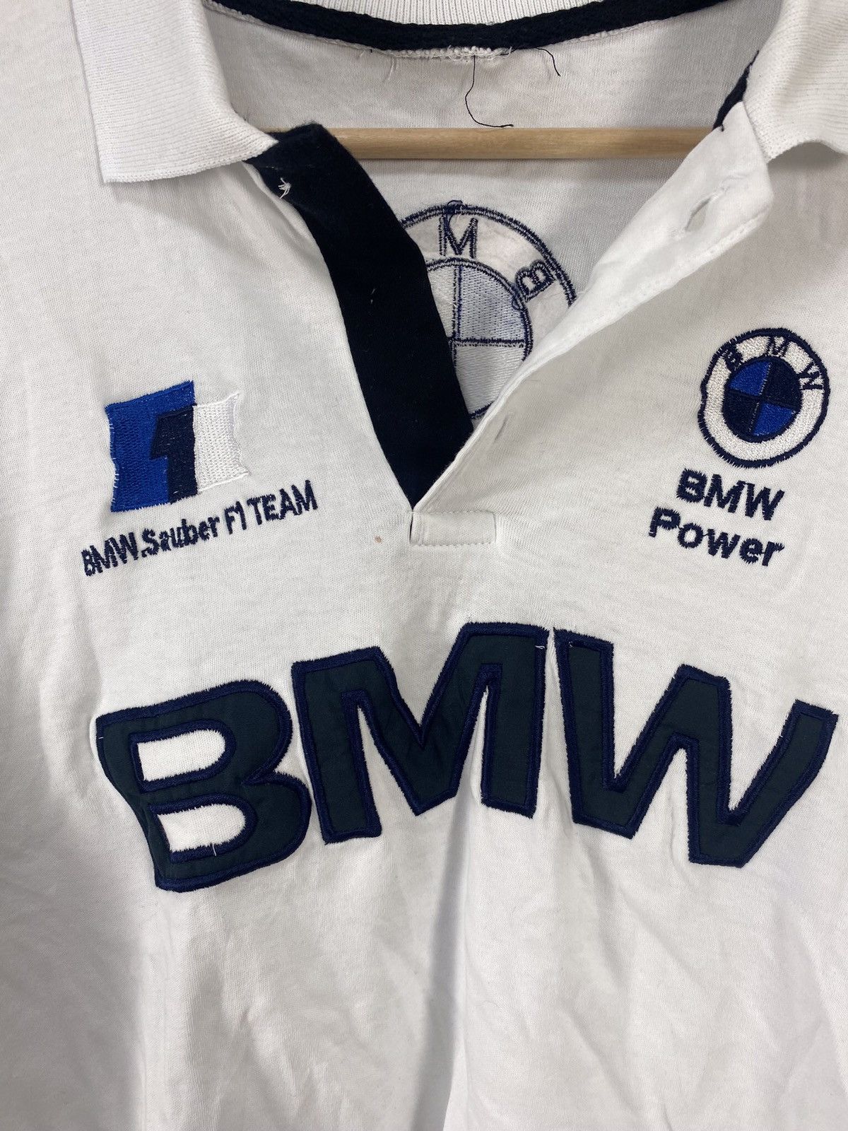 BMW Vintage BMW Logo Centre Tee Polo White XL Size US XL / EU 56 / 4 - 4 Thumbnail
