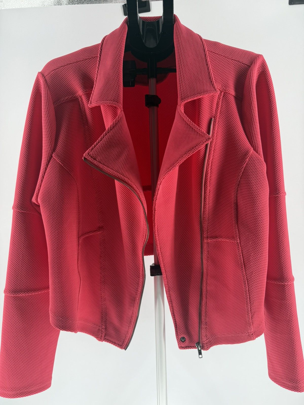 Torrid Torrid Women Plus Size 2 Texture Moto Jacket Neon Pink Zip Size XXL / US 16-18 / IT 52-54 - 5 Thumbnail