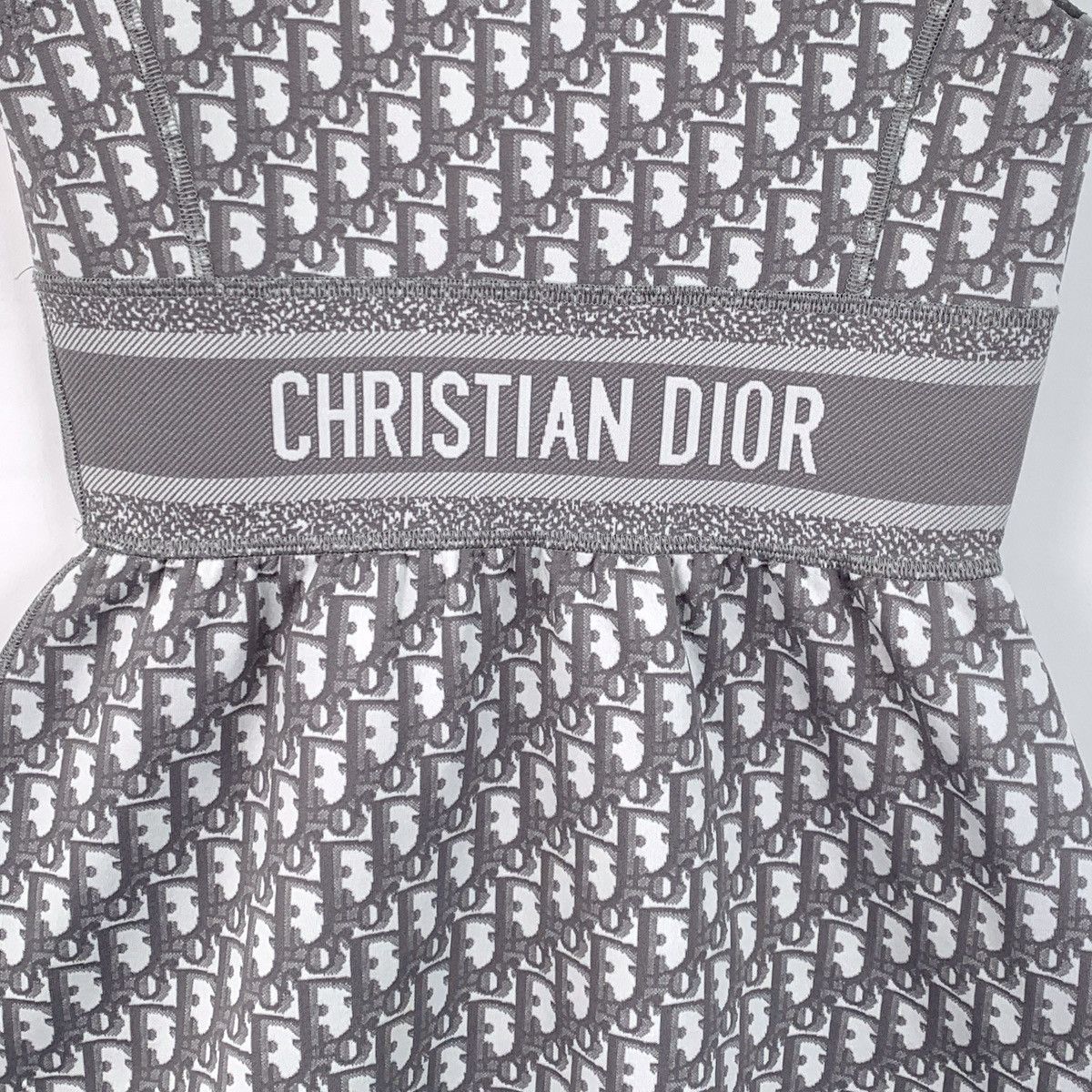 Dior Dior Gray Logo Jacquard Print Stand Collar Semi-Zip-Up Dress Size XS / US 0-2 / IT 36-38 - 5 Thumbnail
