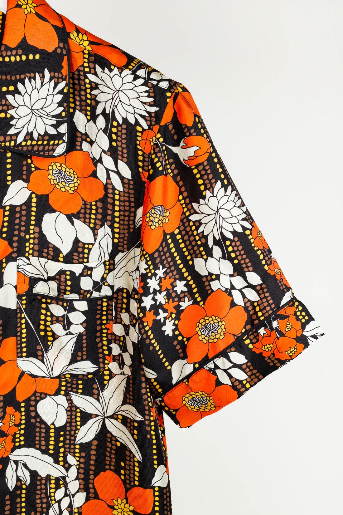 Prada Prada Cruise 2019 Orange Silk Hawaiian Print Bowling Shirt Size US S / EU 44-46 / 1 - 6 Thumbnail