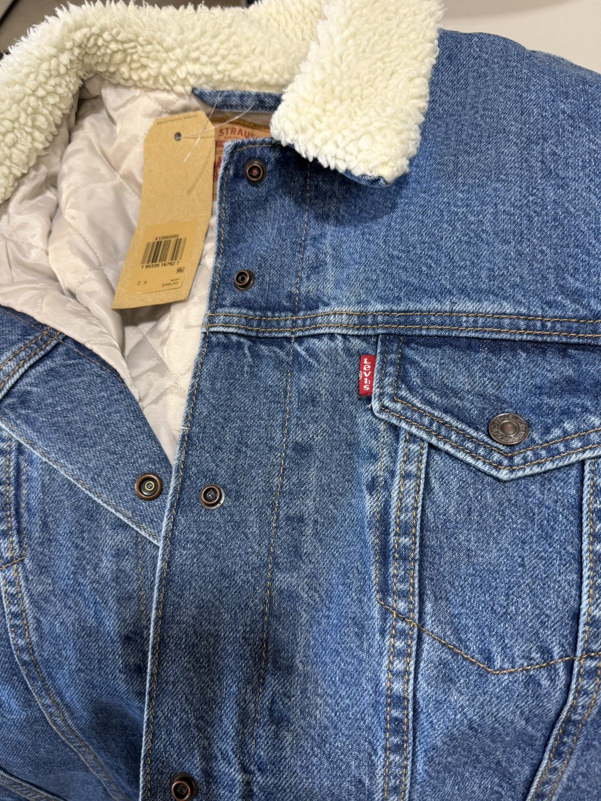 Levi's Levis original trucker jacket denim plus size 2X women New Size XXL / US 16-18 / IT 52-54 - 4 Thumbnail