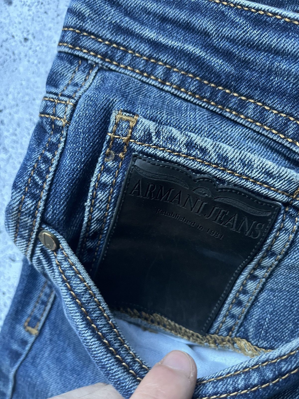 Armani × Vintage Vintage Armani Jeans Denim Metallic Logo Y2K USA Size US 34 / EU 50 - 12 Thumbnail