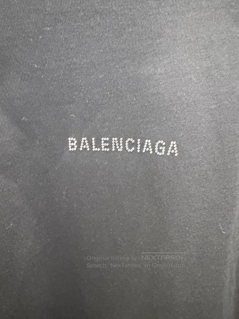 Balenciaga Balenciaga Front and Back Rhinestone Logo Short Sleeve Size US XL / EU 56 / 4 - 3 Thumbnail