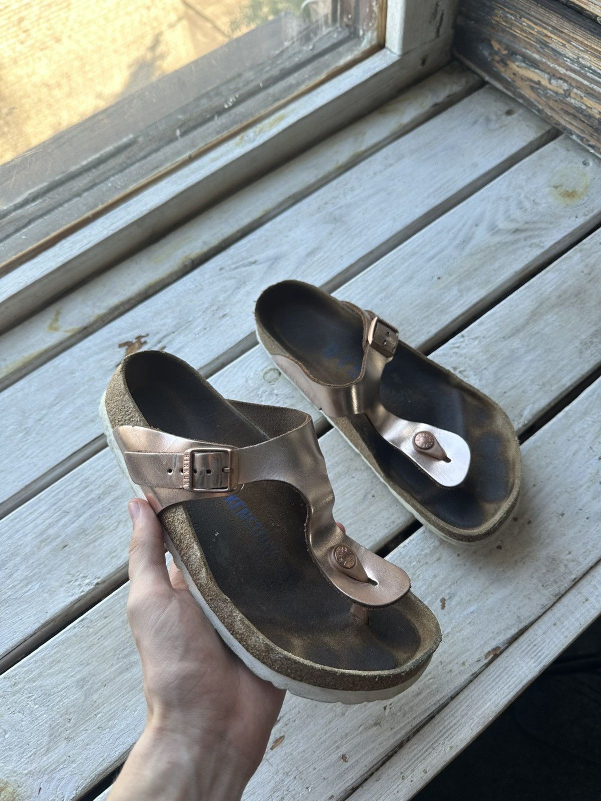 Birkenstock 🚨Vintage Birkenstock 38 pink Luxe Sandals rare slides Size US 8 / IT 38 - 1 Thumbnail