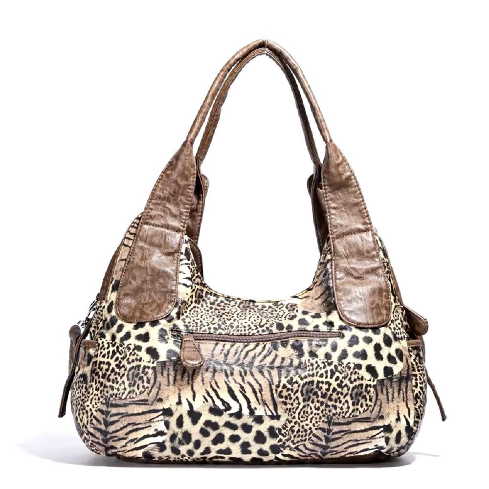 Vintage Retro 00s Tote Bag Leopard Shoulder Bag Size ONE SIZE - 3 Thumbnail