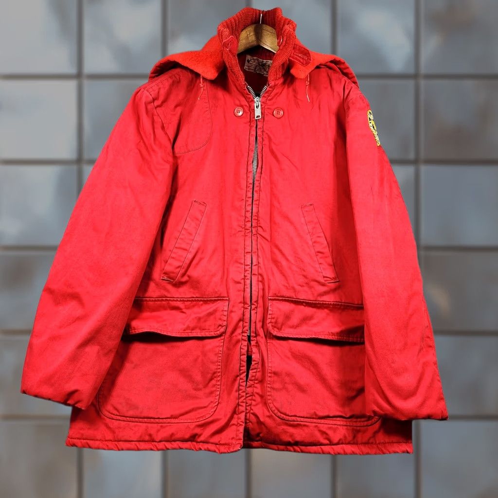 Vintage VINTAGE 60s Ted Williams Sears Red Coat Mens Hunting Overcoat 60s Sz 44 Quilted Lining Patch Canvas Zip Size US S / EU 44-46 / 1 - 1 Thumbnail