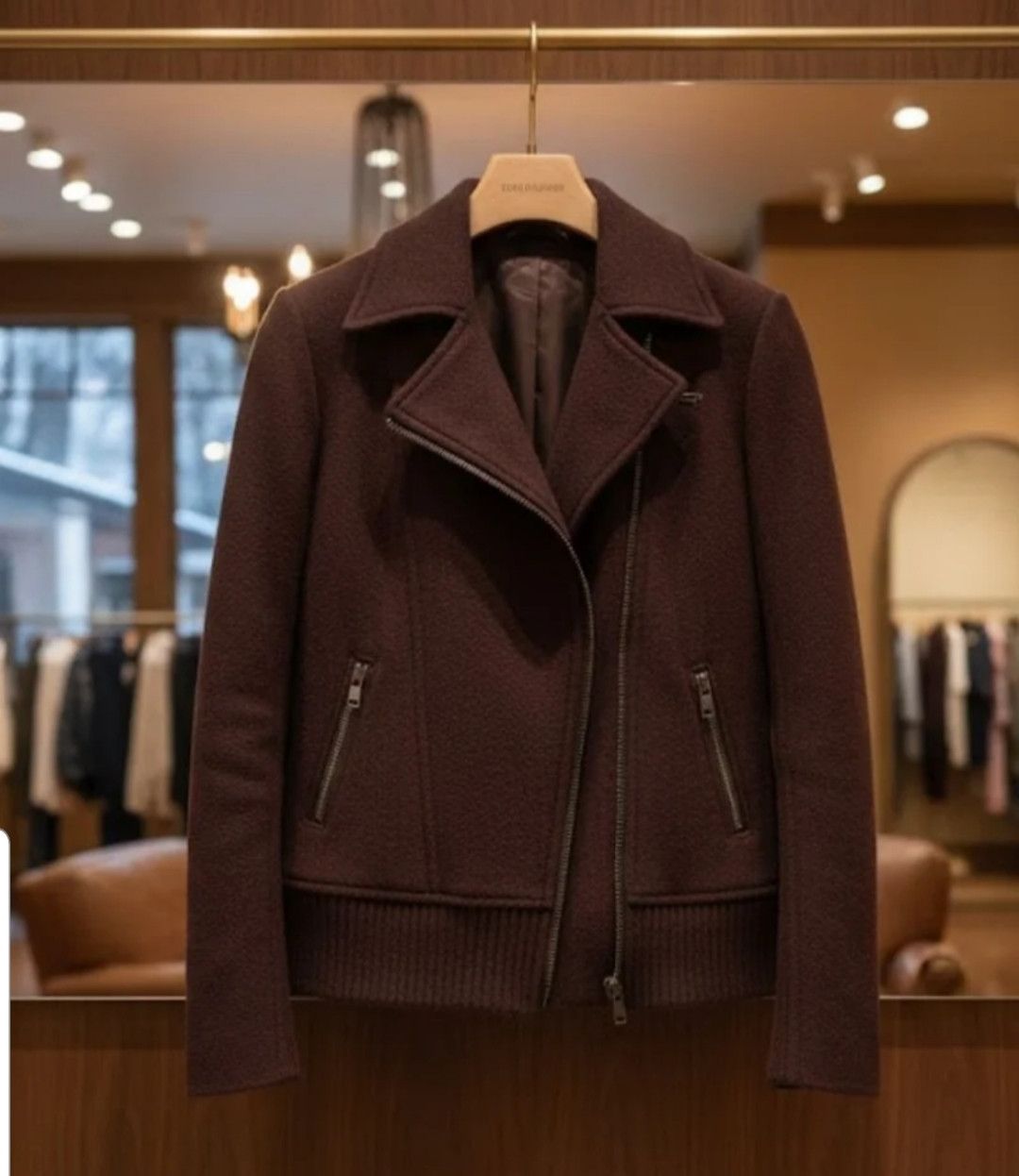 Other LADIES DAVID BROOKS "URBAN EXPLORER" MOTO CHIC WOOL JACKET S Size S / US 4 / IT 40 - 4 Thumbnail