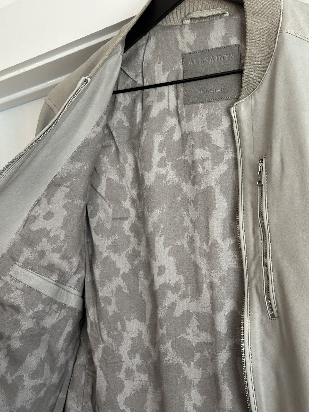 Allsaints AllSaints Miko Lamb Leather Bomber Taupe Medium Size US M / EU 48-50 / 2 - 10 Thumbnail